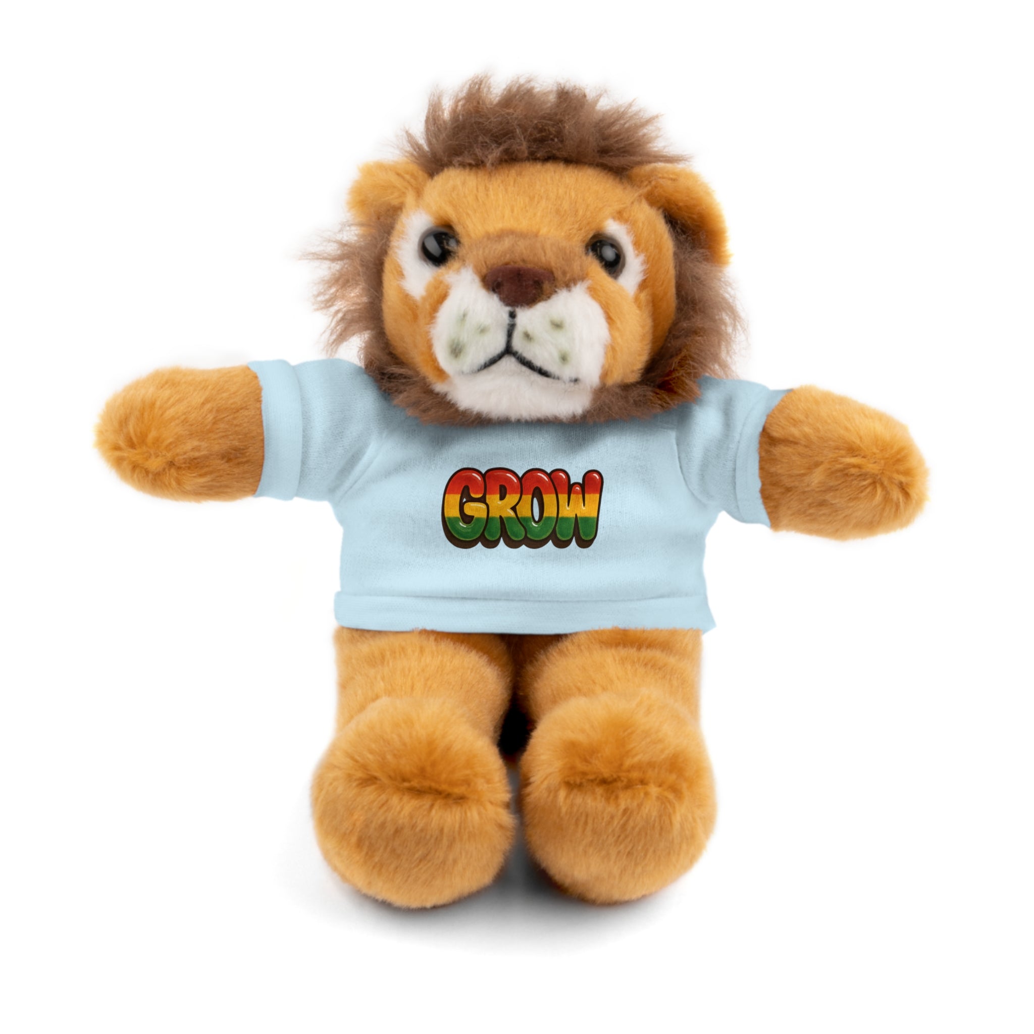 Grow Clothing™ - Rasta Bubble Shirt on your favorite Stuffed Animal, Cute Plush Toy, Gift for Kids, Motivational Bear, Birthday Present, Huggable Friend, Inspiring Decor