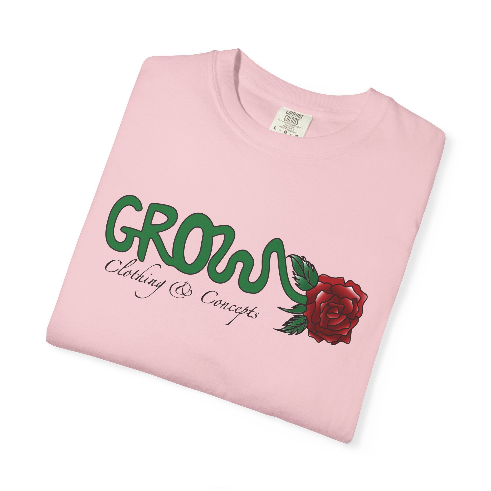 Grows high quality soft cotton T-Shirt, relaxed fit, blue & red rose, unisex, Limited
