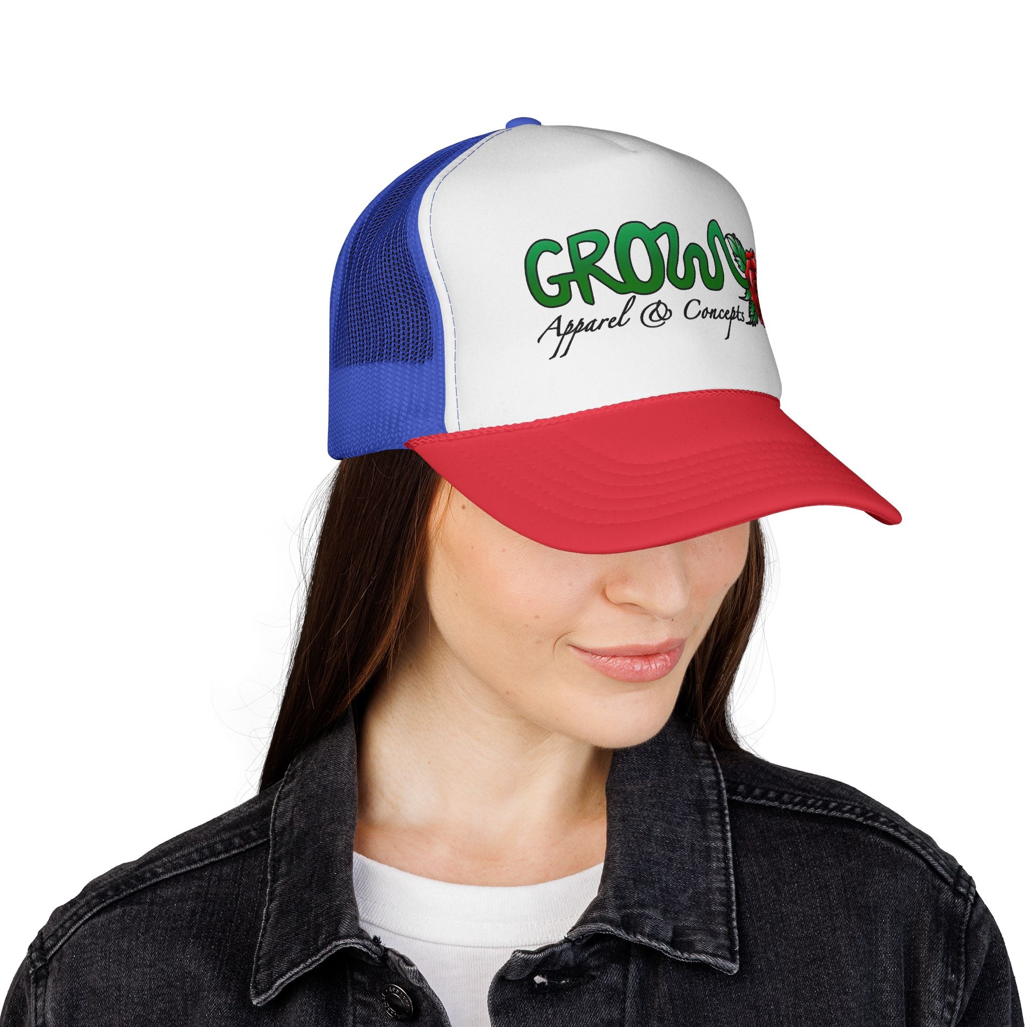 Grow’s THE ICON Trucker hat- non-embroidered streetwear hat, snapback, 20 flat