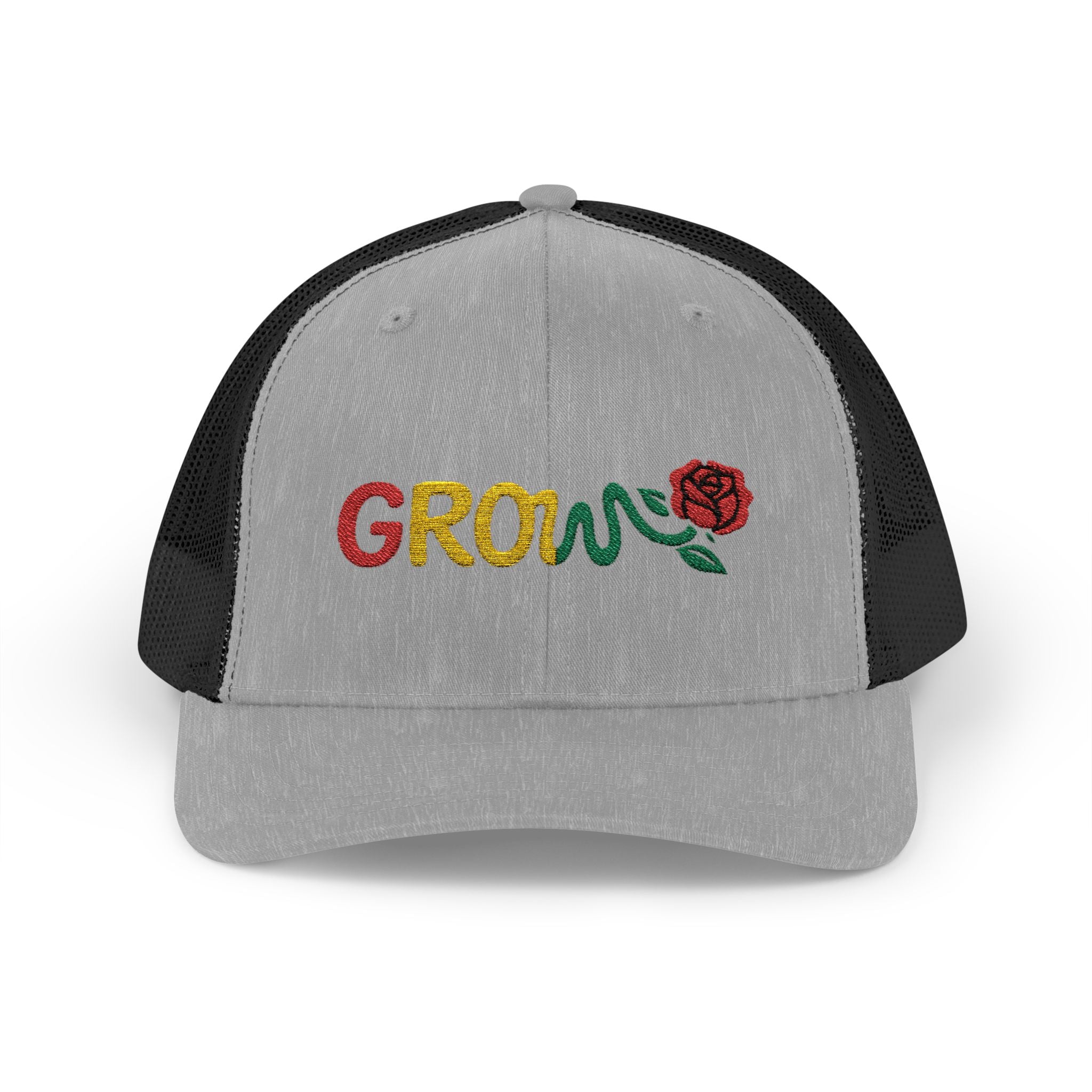 Grow Clothing™ Embroidered Rasta Snapback Trucker Hat - Good Quality - Positive Streetwear
