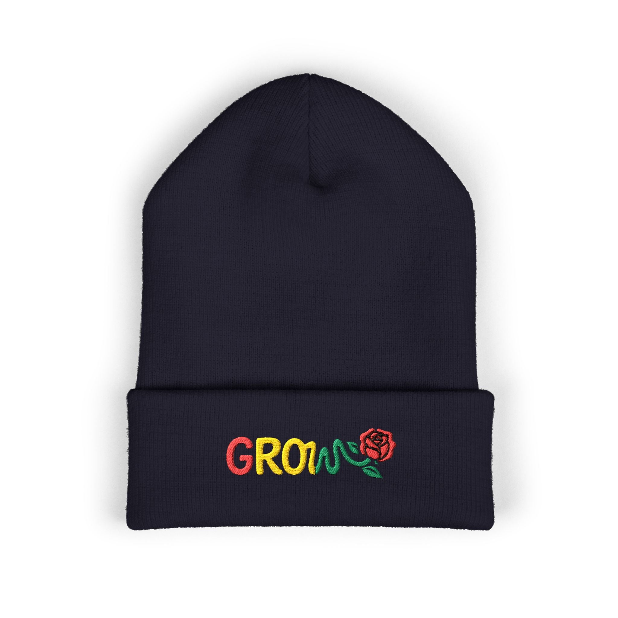 Embroidered Grow Beanie, Warm Knitted Hat, Cozy Winter Accessory, Gift for Nature Lovers, Fall Fashion, Beanie for All Occasions