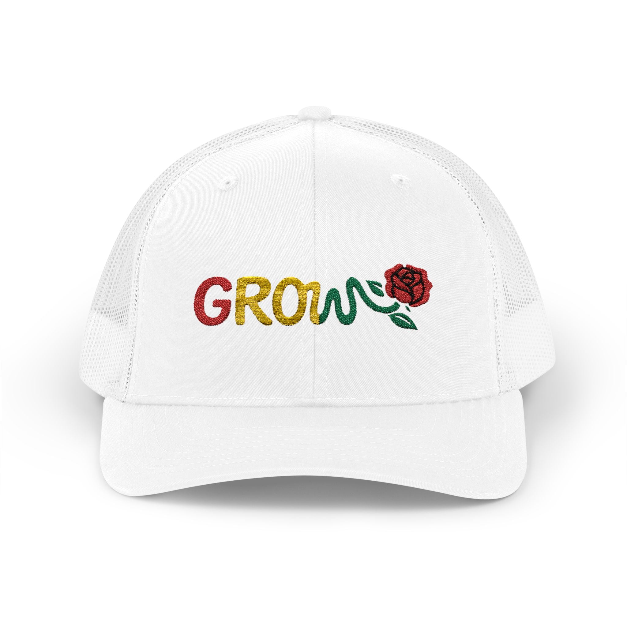 Grow Clothing™ Embroidered Rasta Snapback Trucker Hat - Good Quality - Positive Streetwear