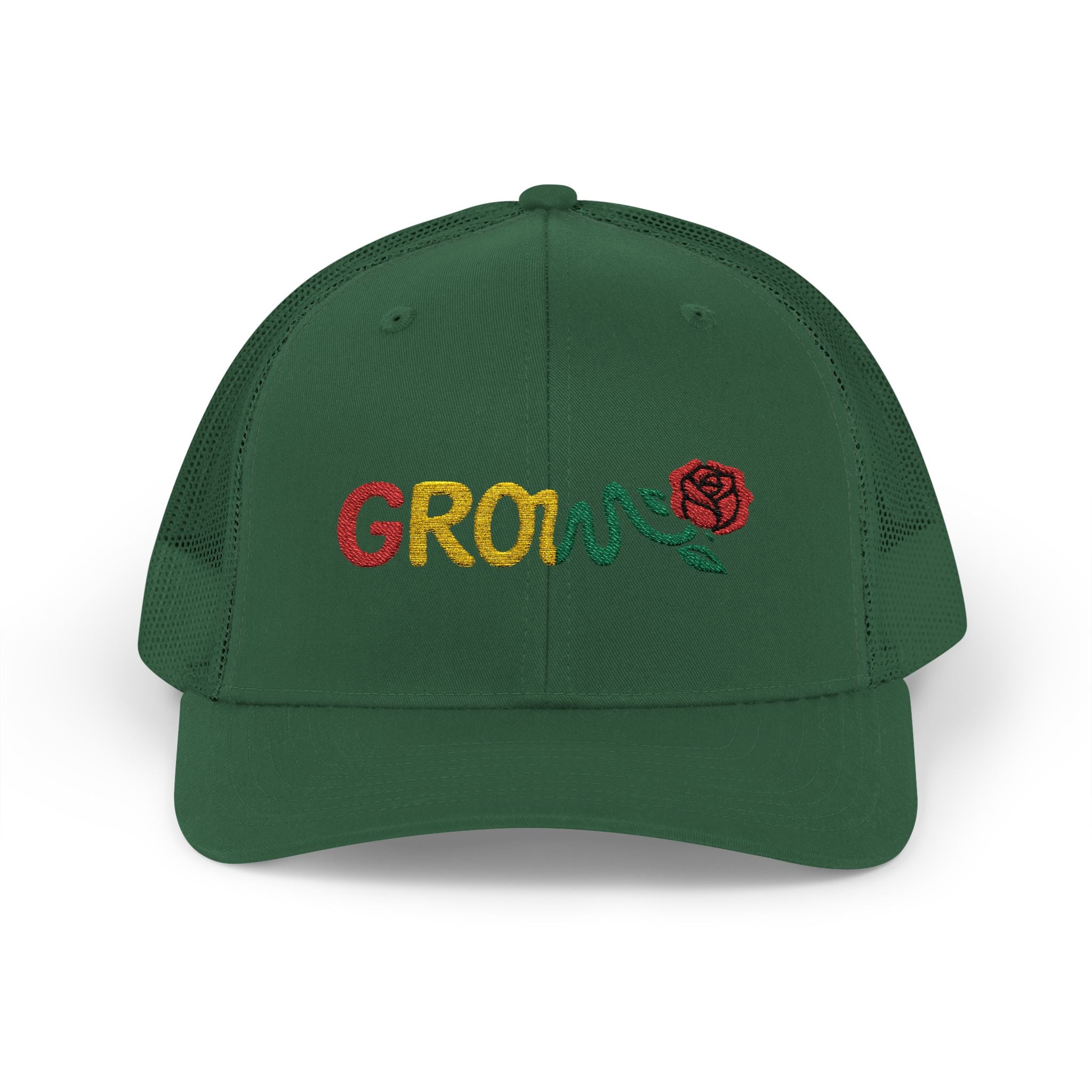 Grow Clothing™ Embroidered Rasta Snapback Trucker Hat - Good Quality - Positive Streetwear