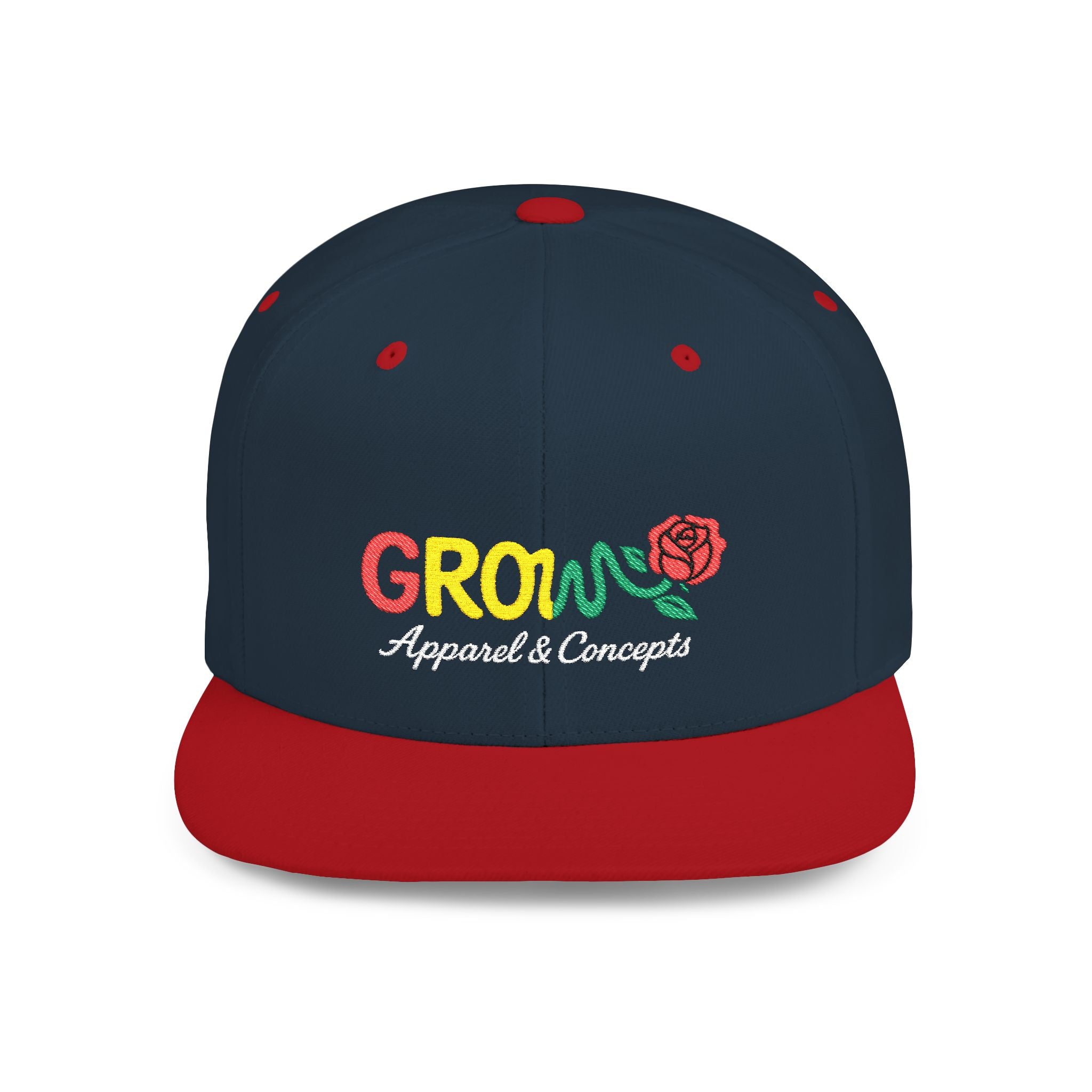 Grow Clothing™ Famous Embroidered UNISEX Flat Bill Snapback Cap style + comfort