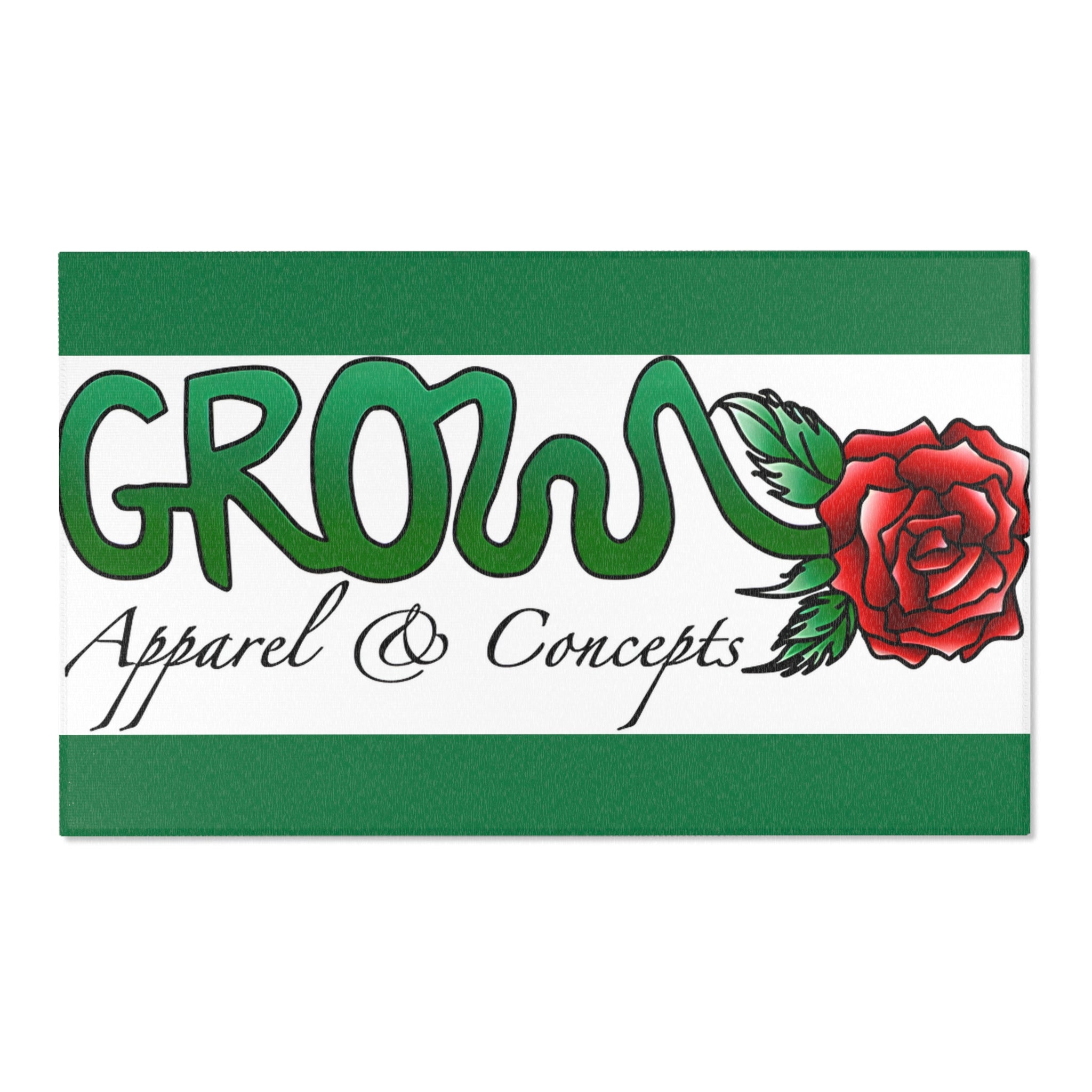 Grow’s Official Area Rug - 6 sizes - hemmed edges and a coated backing,