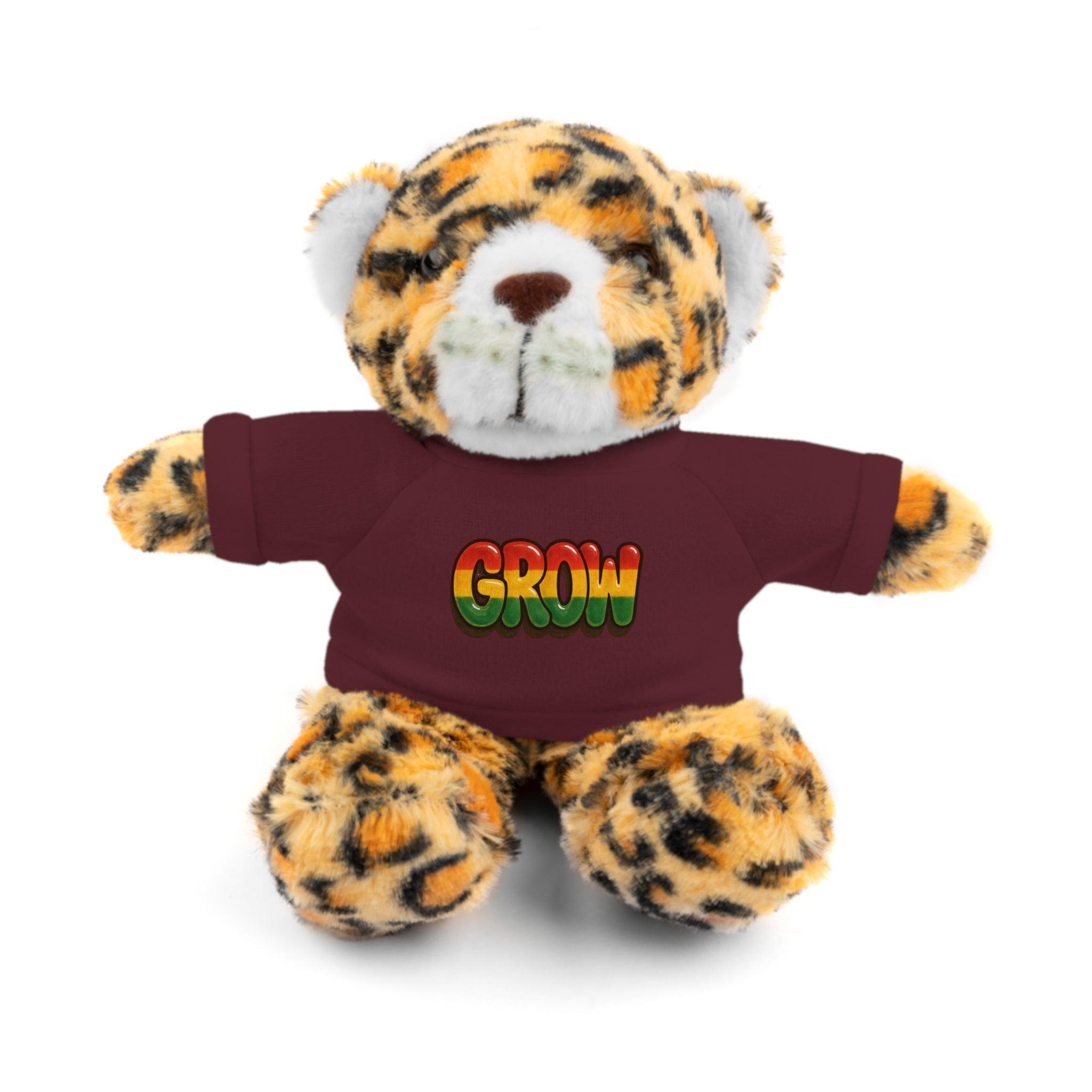 Grow Clothing™ - Rasta Bubble Shirt on your favorite Stuffed Animal, Cute Plush Toy, Gift for Kids, Motivational Bear, Birthday Present, Huggable Friend, Inspiring Decor