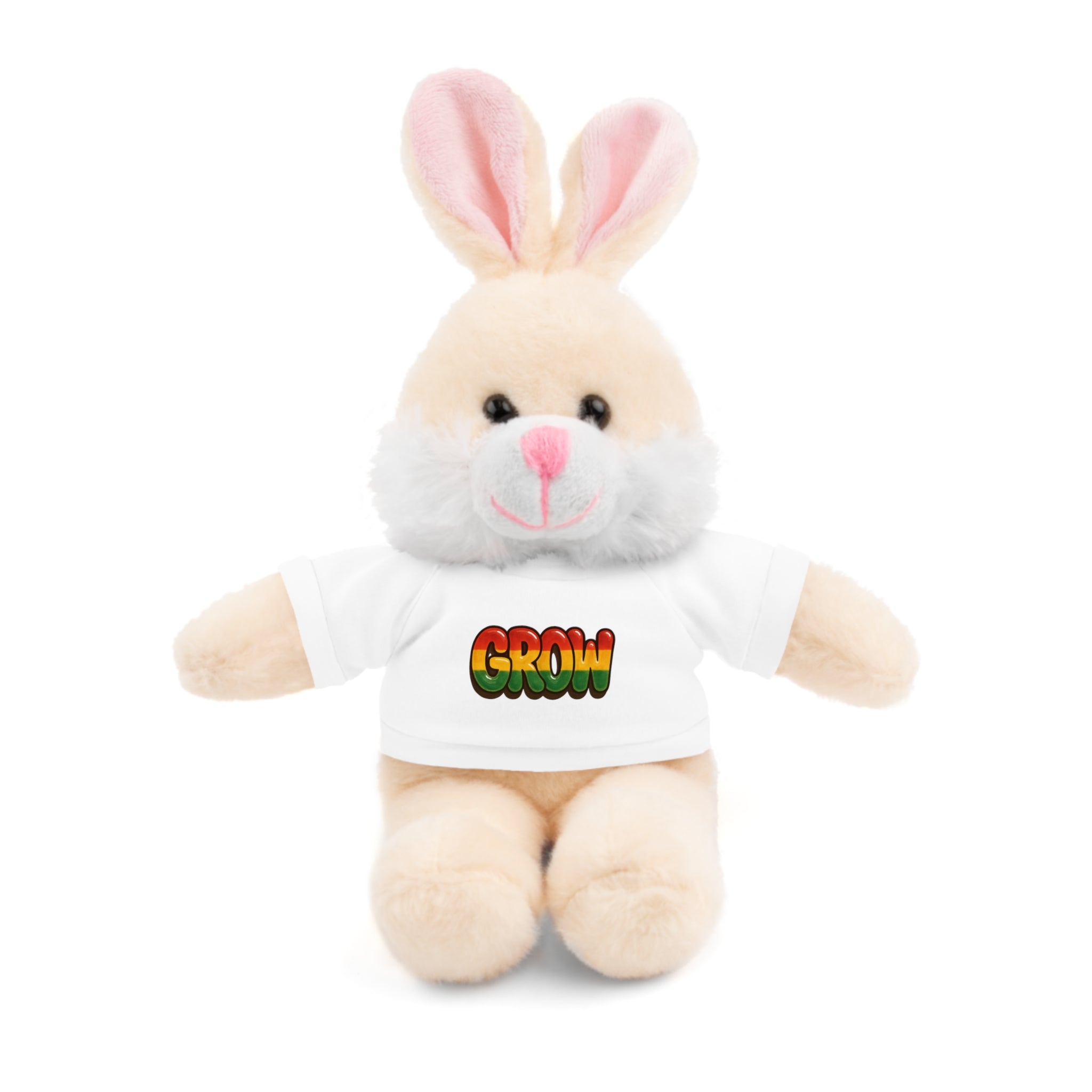 Grow Clothing™ - Rasta Bubble Shirt on your favorite Stuffed Animal, Cute Plush Toy, Gift for Kids, Motivational Bear, Birthday Present, Huggable Friend, Inspiring Decor