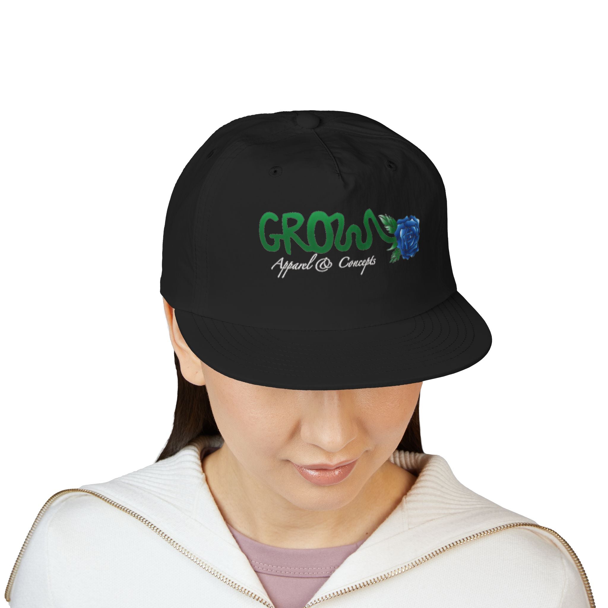 Grow Clothing™  Iconic Surf Cap (printed) was one of our first, unisex, many colors, snapback, nylon, GREAT quality (great surf hat!)