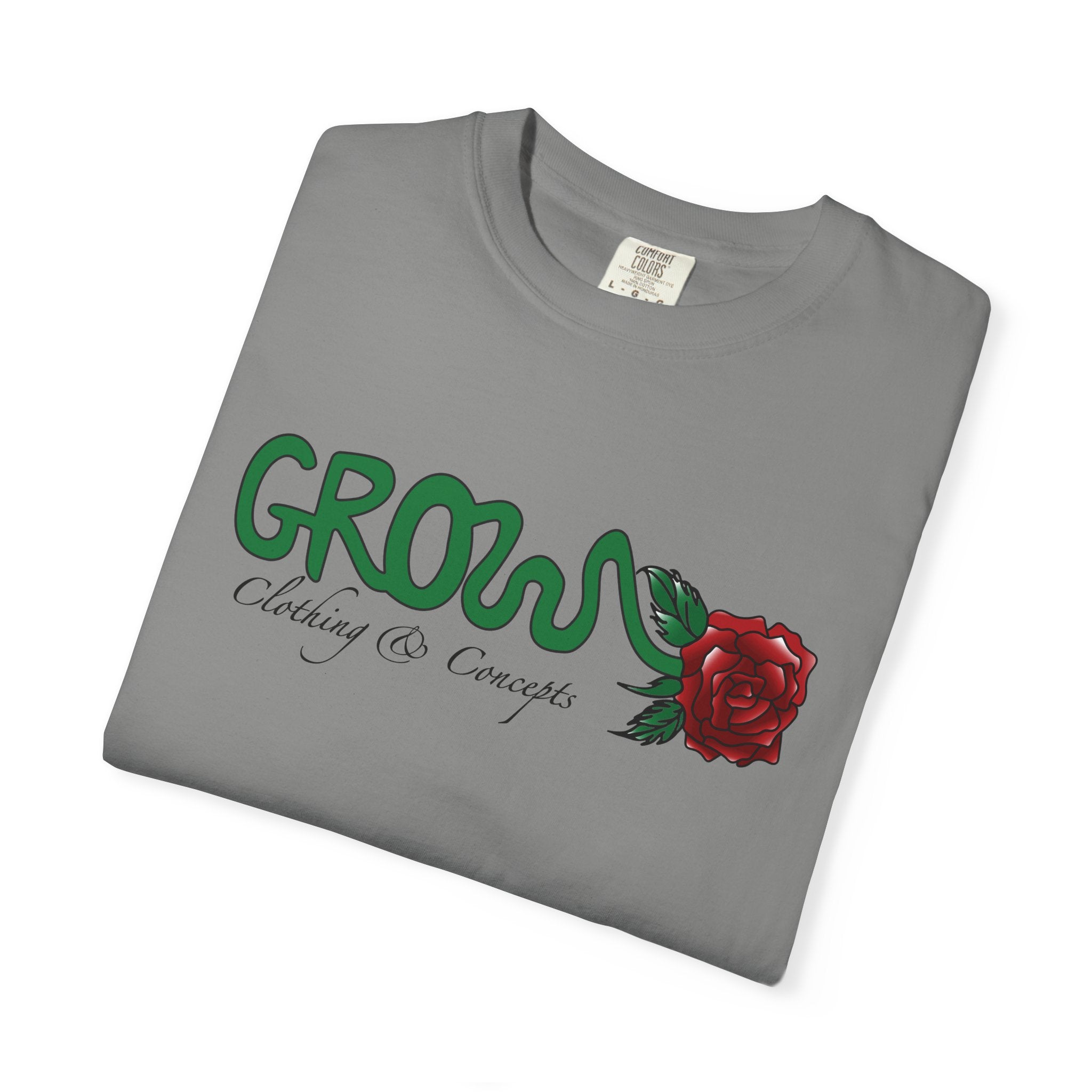 Grows high quality soft cotton T-Shirt, relaxed fit, blue & red rose, unisex, Limited