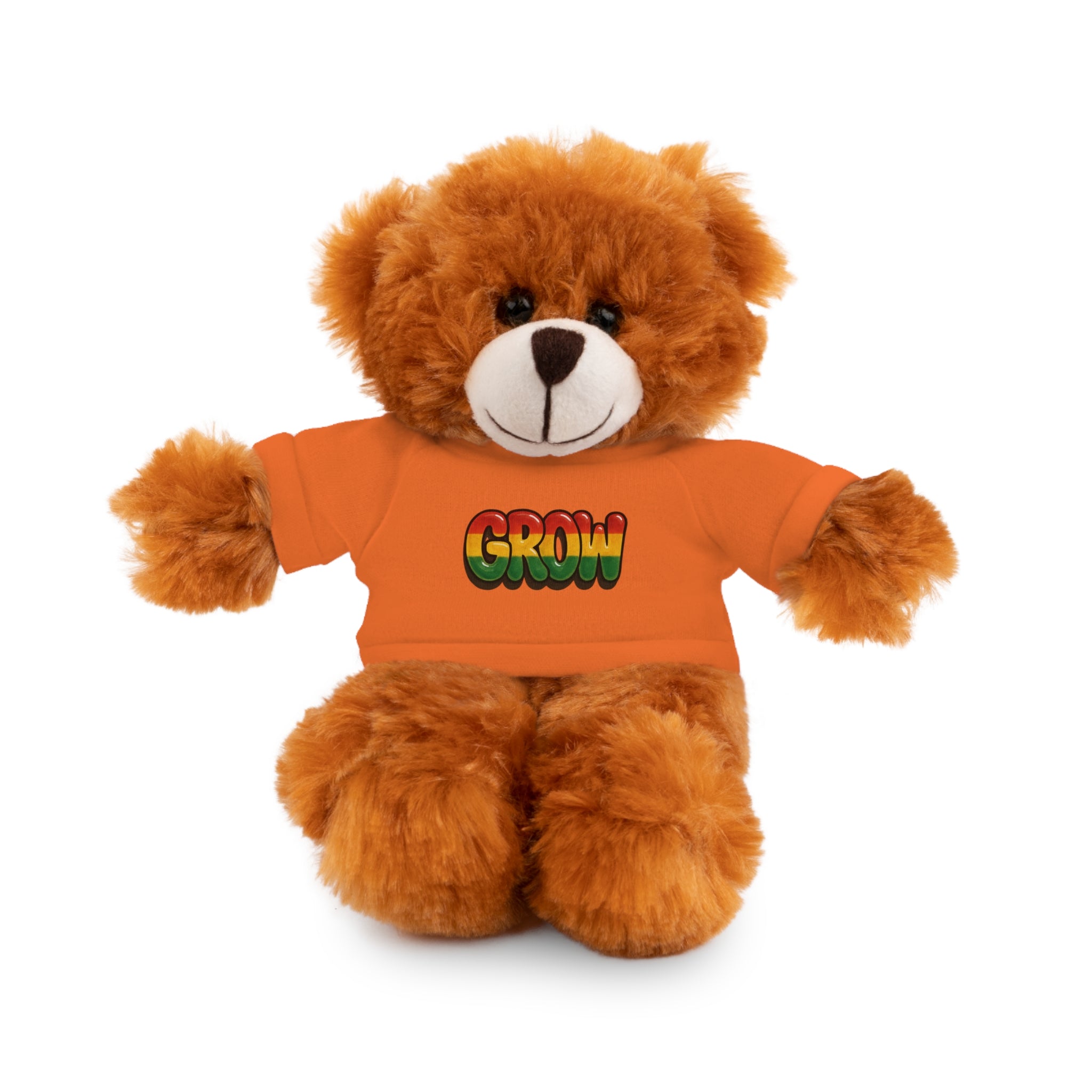 Grow Clothing™ - Rasta Bubble Shirt on your favorite Stuffed Animal, Cute Plush Toy, Gift for Kids, Motivational Bear, Birthday Present, Huggable Friend, Inspiring Decor