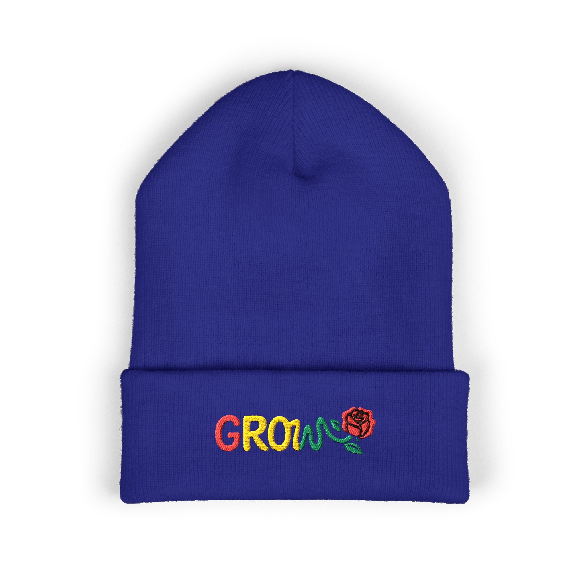 Embroidered Grow Beanie, Warm Knitted Hat, Cozy Winter Accessory, Gift for Nature Lovers, Fall Fashion, Beanie for All Occasions