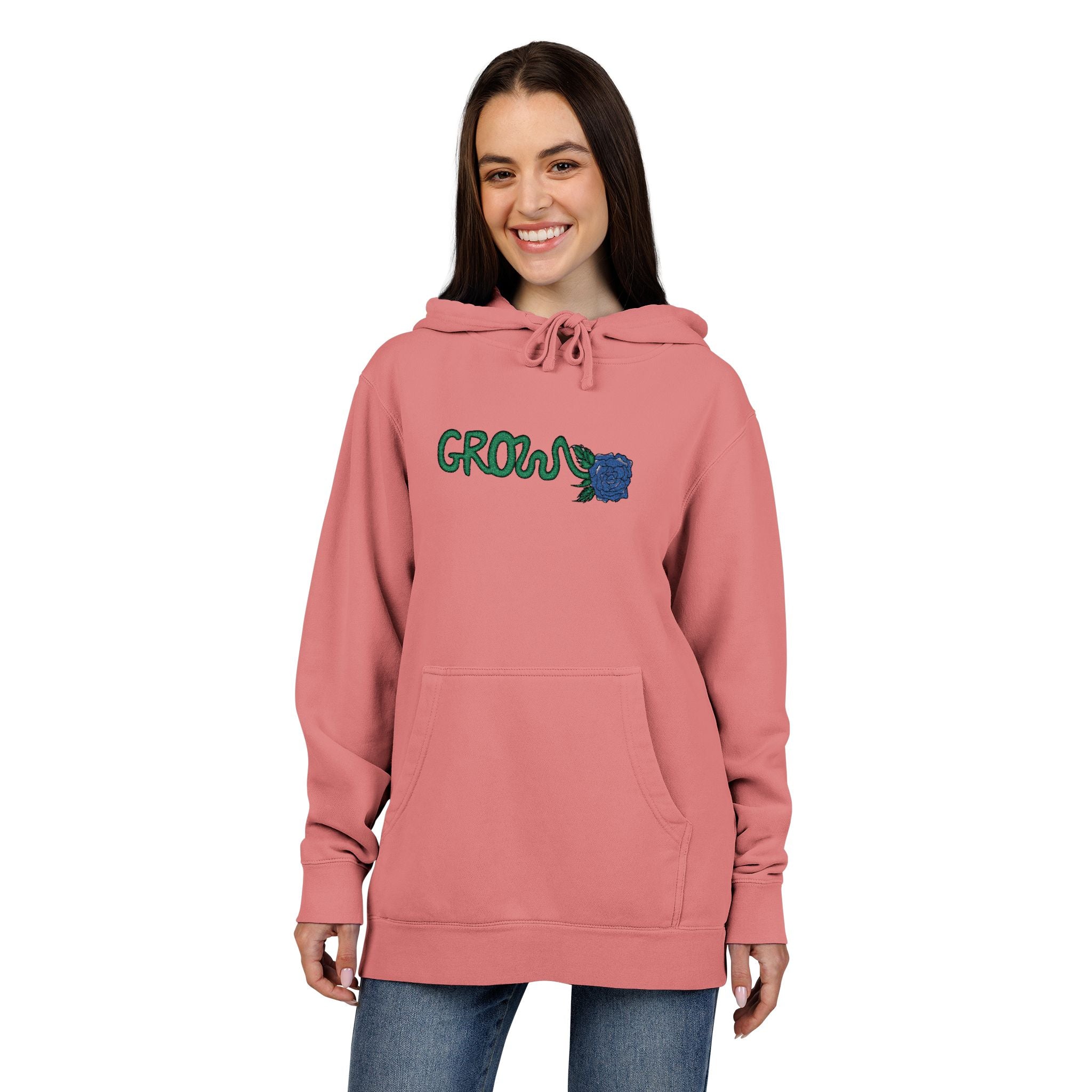 Grow Clothing™Unisex Embroidered Hoodie with Nature-Inspired Design, Cozy Streetwear, Casual Comfort, Excellent Quality