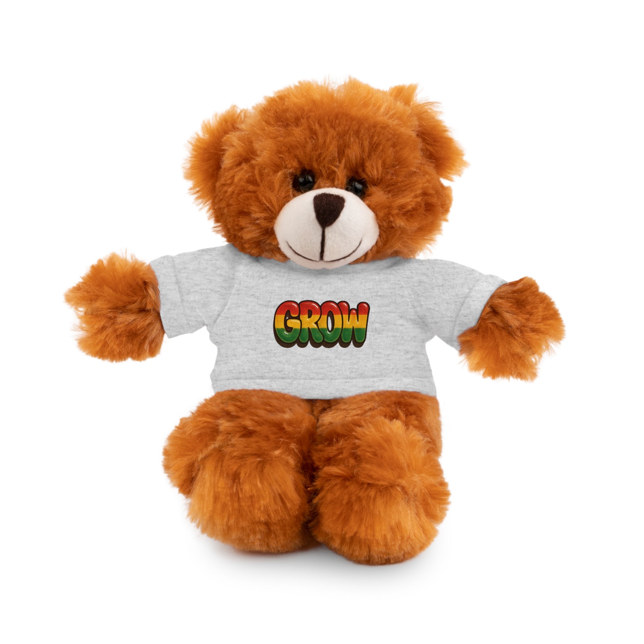 Grow Clothing™ - Rasta Bubble Shirt on your favorite Stuffed Animal, Cute Plush Toy, Gift for Kids, Motivational Bear, Birthday Present, Huggable Friend, Inspiring Decor