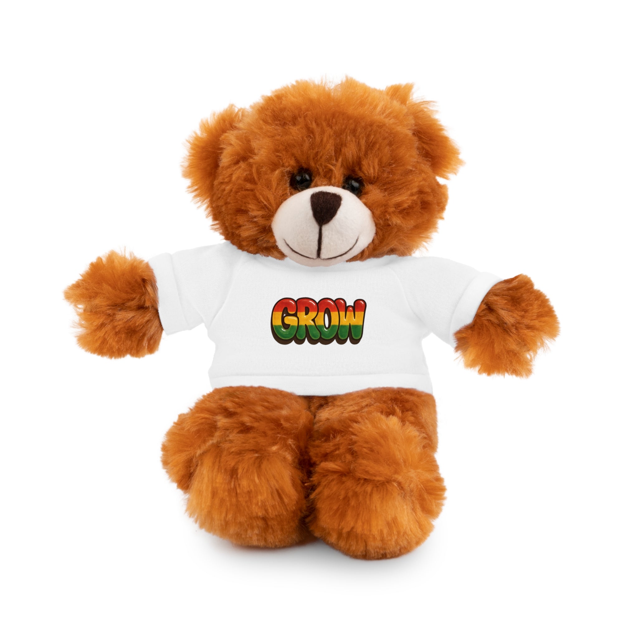 Grow Clothing™ - Rasta Bubble Shirt on your favorite Stuffed Animal, Cute Plush Toy, Gift for Kids, Motivational Bear, Birthday Present, Huggable Friend, Inspiring Decor