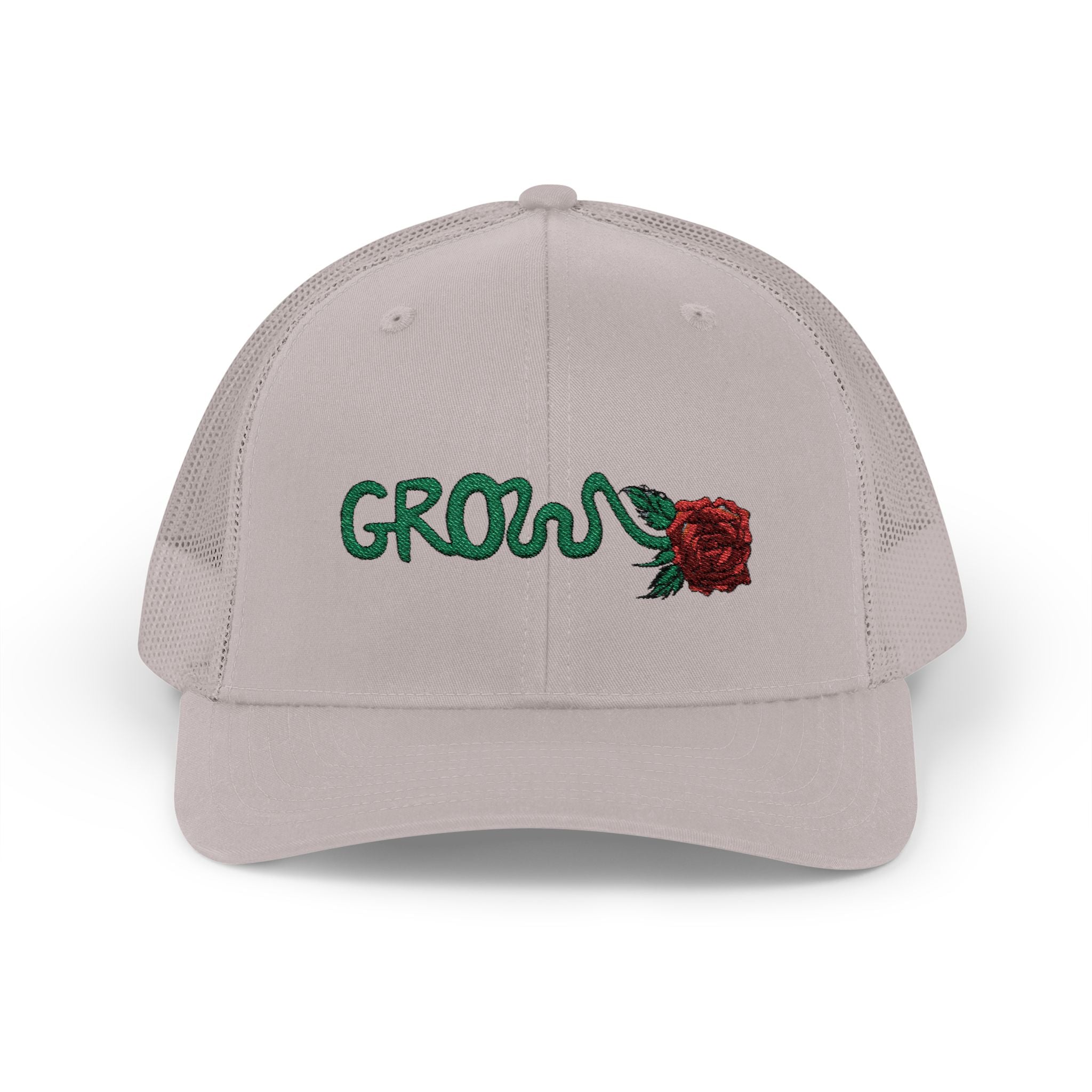 Grow Clothing™ Red Rose embroidered Snapback Trucker Cap - Positive Streetwear