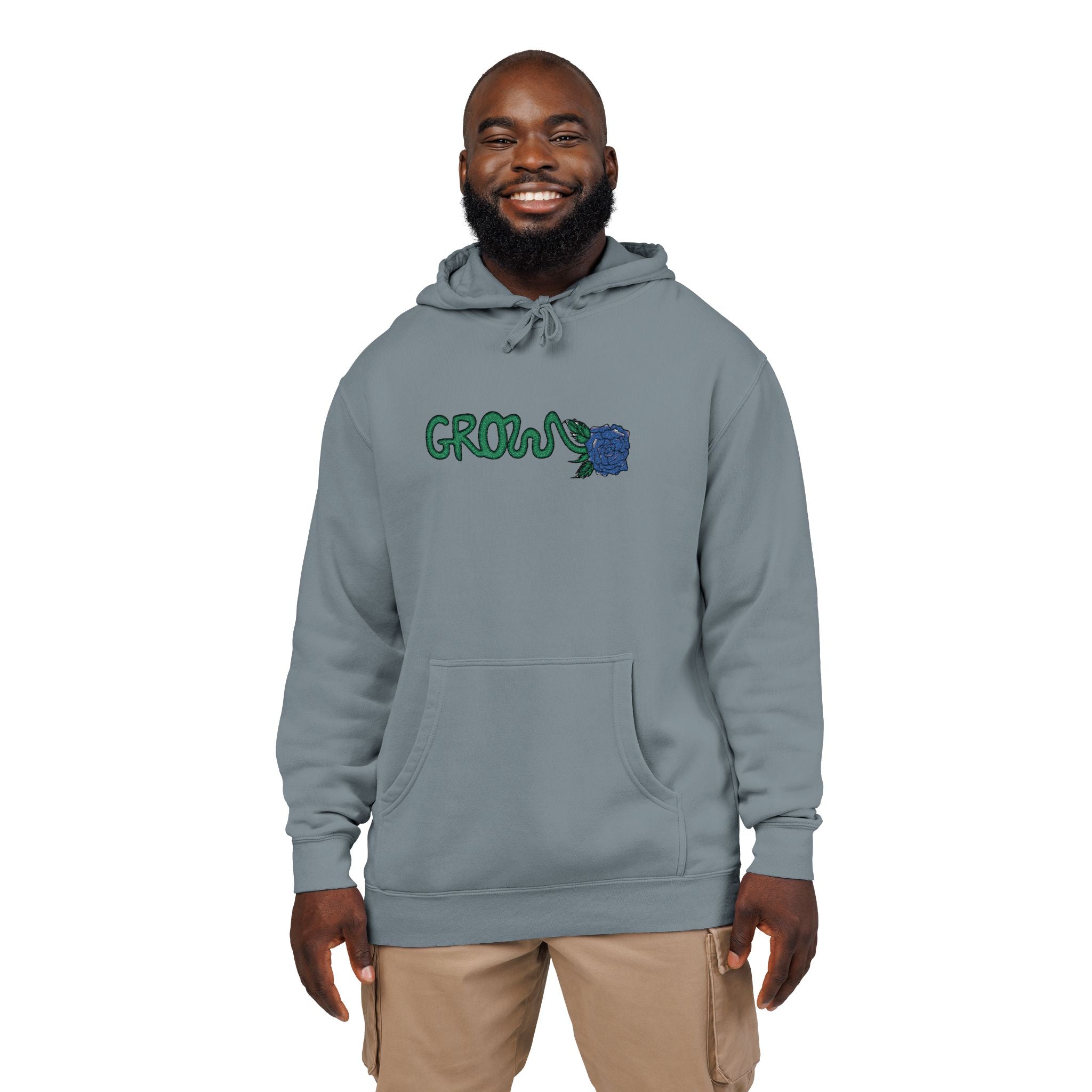 Grow Clothing™Unisex Embroidered Hoodie with Nature-Inspired Design, Cozy Streetwear, Casual Comfort, Excellent Quality