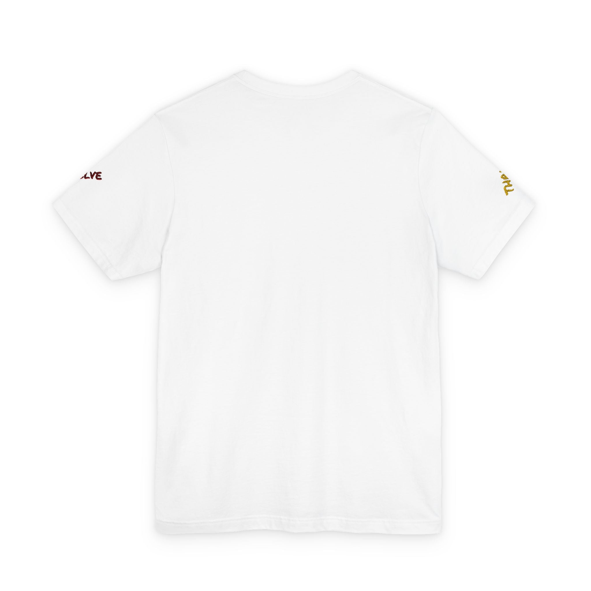 Grow Unisex embroidered Jersey Tee, positive streetwear, Evolve & Thrive on Sleeves
