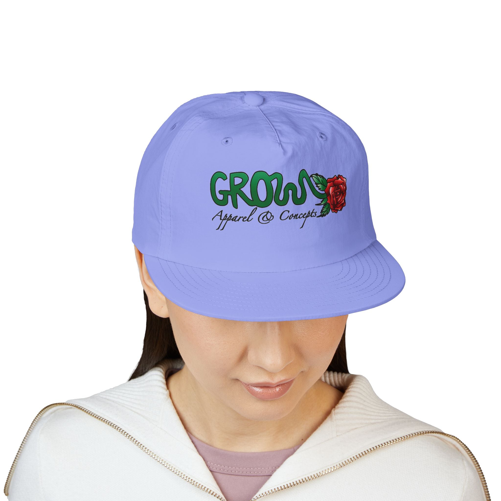 Grow Clothing™  Iconic Surf Cap (printed) was one of our first, unisex, many colors, snapback, nylon, GREAT quality (great surf hat!)