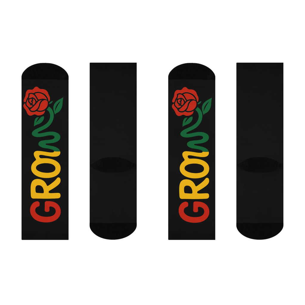 The Grow Clothing™  Cushioned Crew Socks — Streetwear + Cool Logo + Comfort + Stylish | Grow will knock your Socks Off!