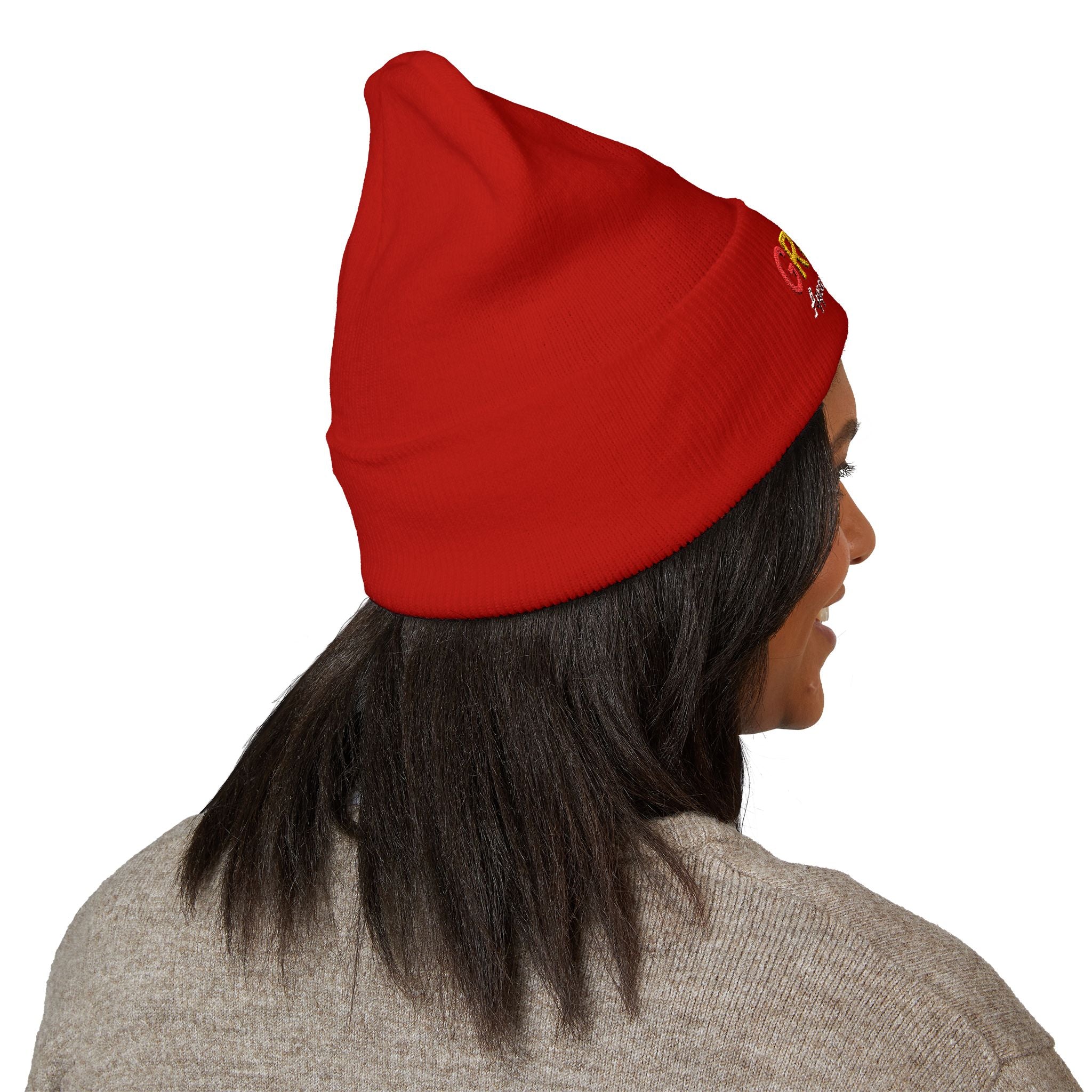 Embroidered Grow Beanie in Rasta Colors - Standout, streetwear, Rasta, Unisex