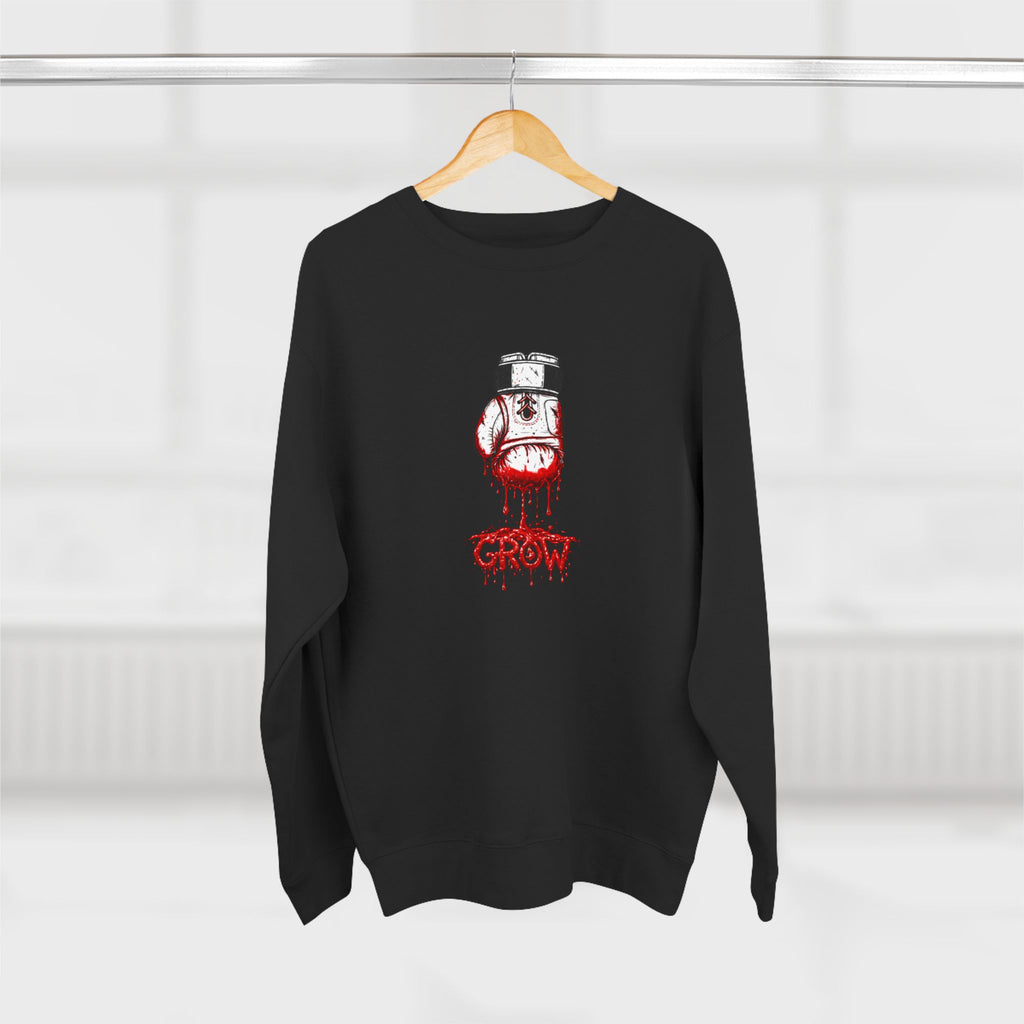 The Grow Clothing™ | Boxing-Themed Crewneck Sweatshirt | 'God Rewarding Our Work' Back