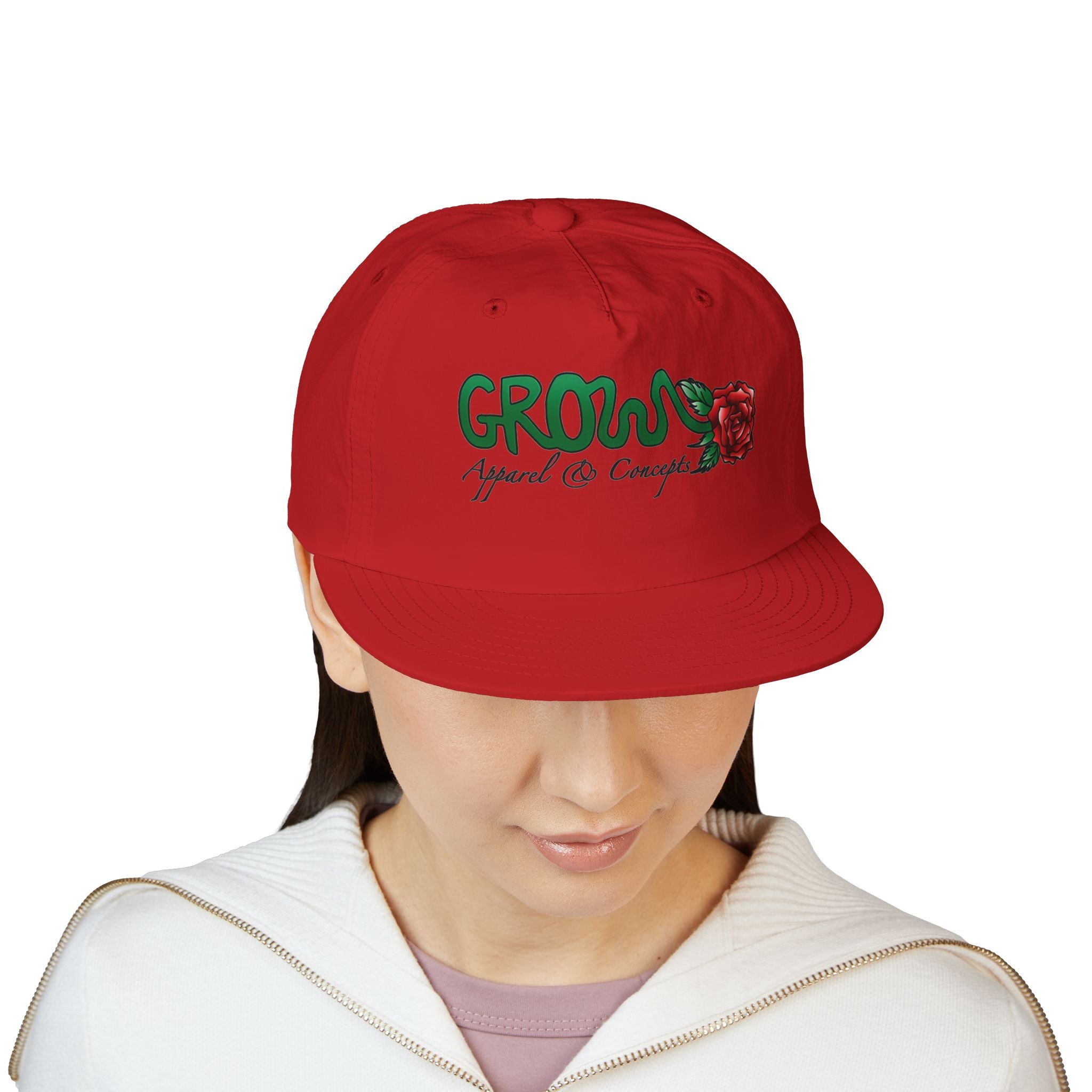 Grow Clothing™  Iconic Surf Cap (printed) was one of our first, unisex, many colors, snapback, nylon, GREAT quality (great surf hat!)