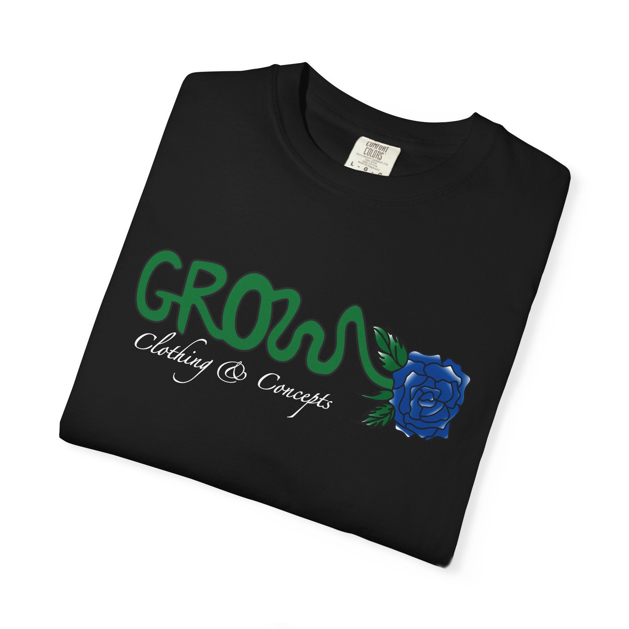 Grows high quality soft cotton T-Shirt, relaxed fit, blue & red rose, unisex, Limited