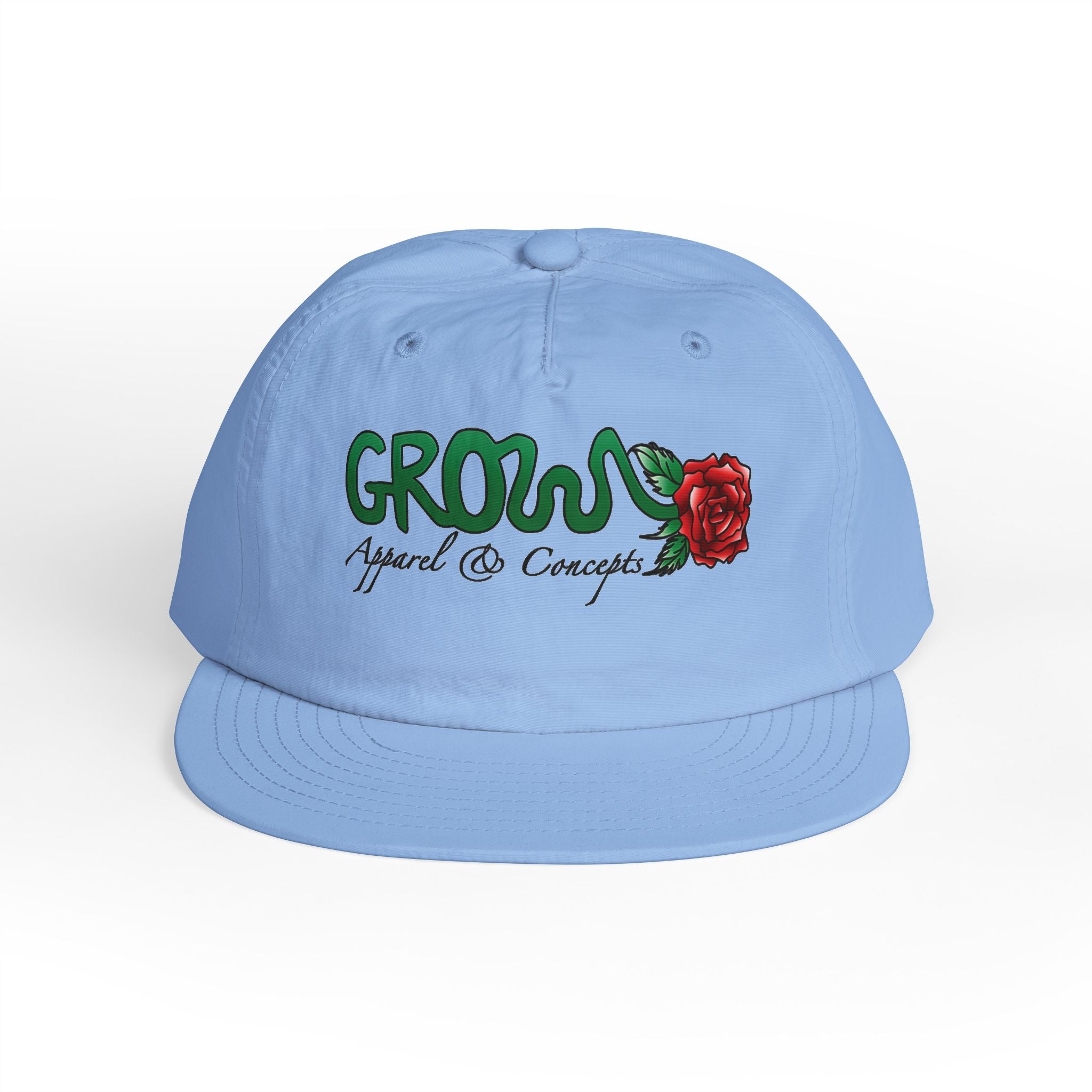 Grow Clothing™  Iconic Surf Cap (printed) was one of our first, unisex, many colors, snapback, nylon, GREAT quality (great surf hat!)