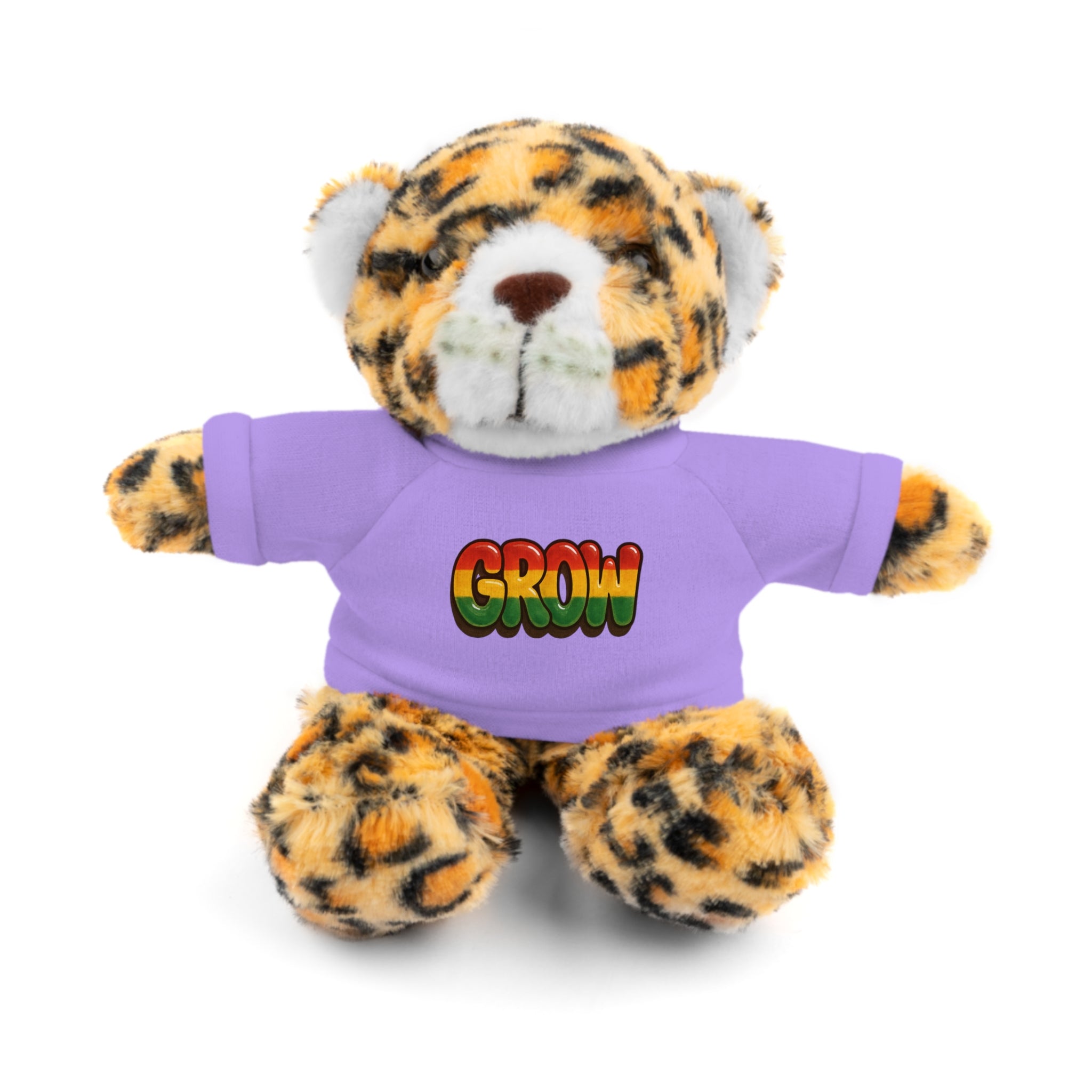 Grow Clothing™ - Rasta Bubble Shirt on your favorite Stuffed Animal, Cute Plush Toy, Gift for Kids, Motivational Bear, Birthday Present, Huggable Friend, Inspiring Decor