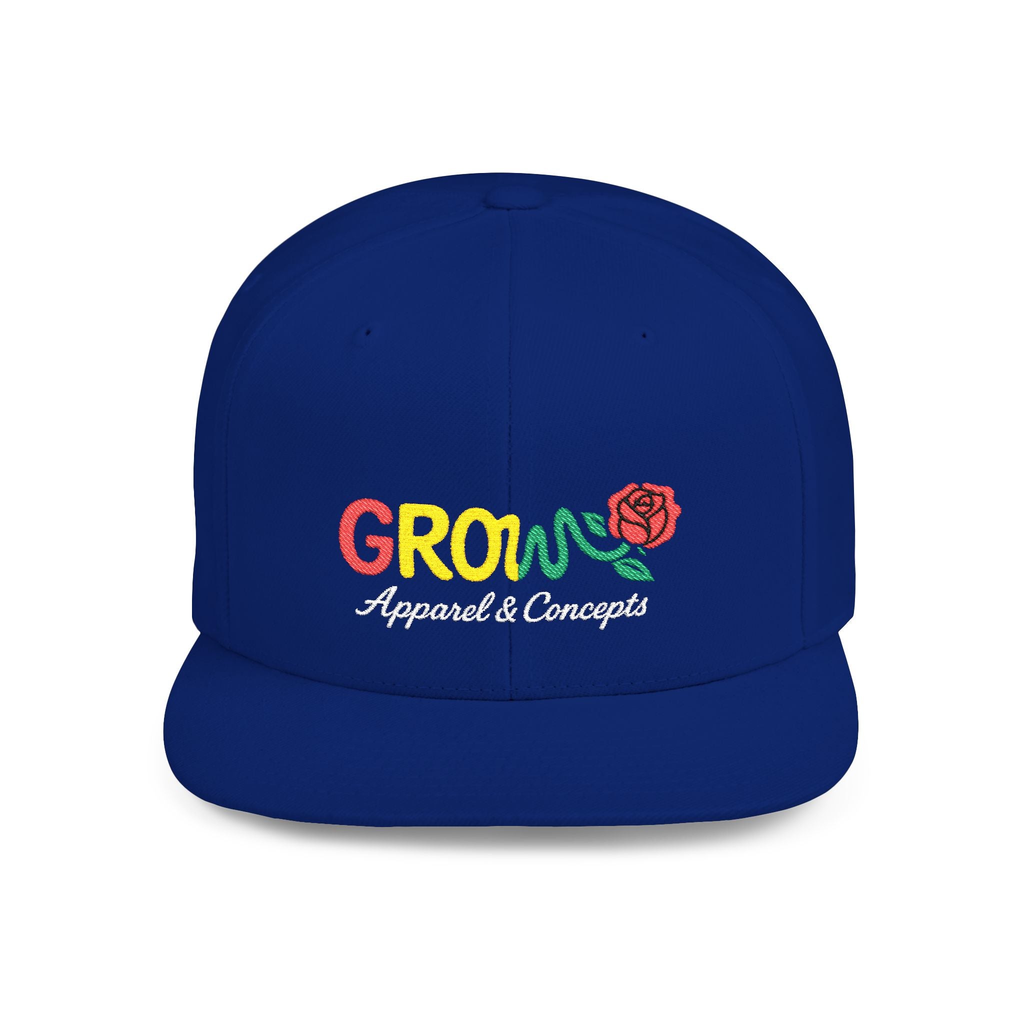 Grow Clothing™ Famous Embroidered UNISEX Flat Bill Snapback Cap style + comfort