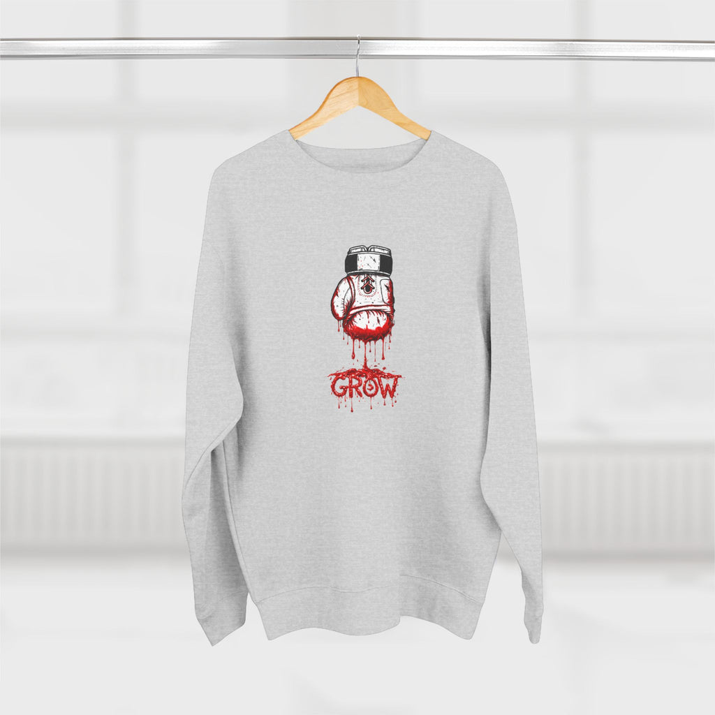 The Grow Clothing™ | Boxing-Themed Crewneck Sweatshirt | 'God Rewarding Our Work' Back