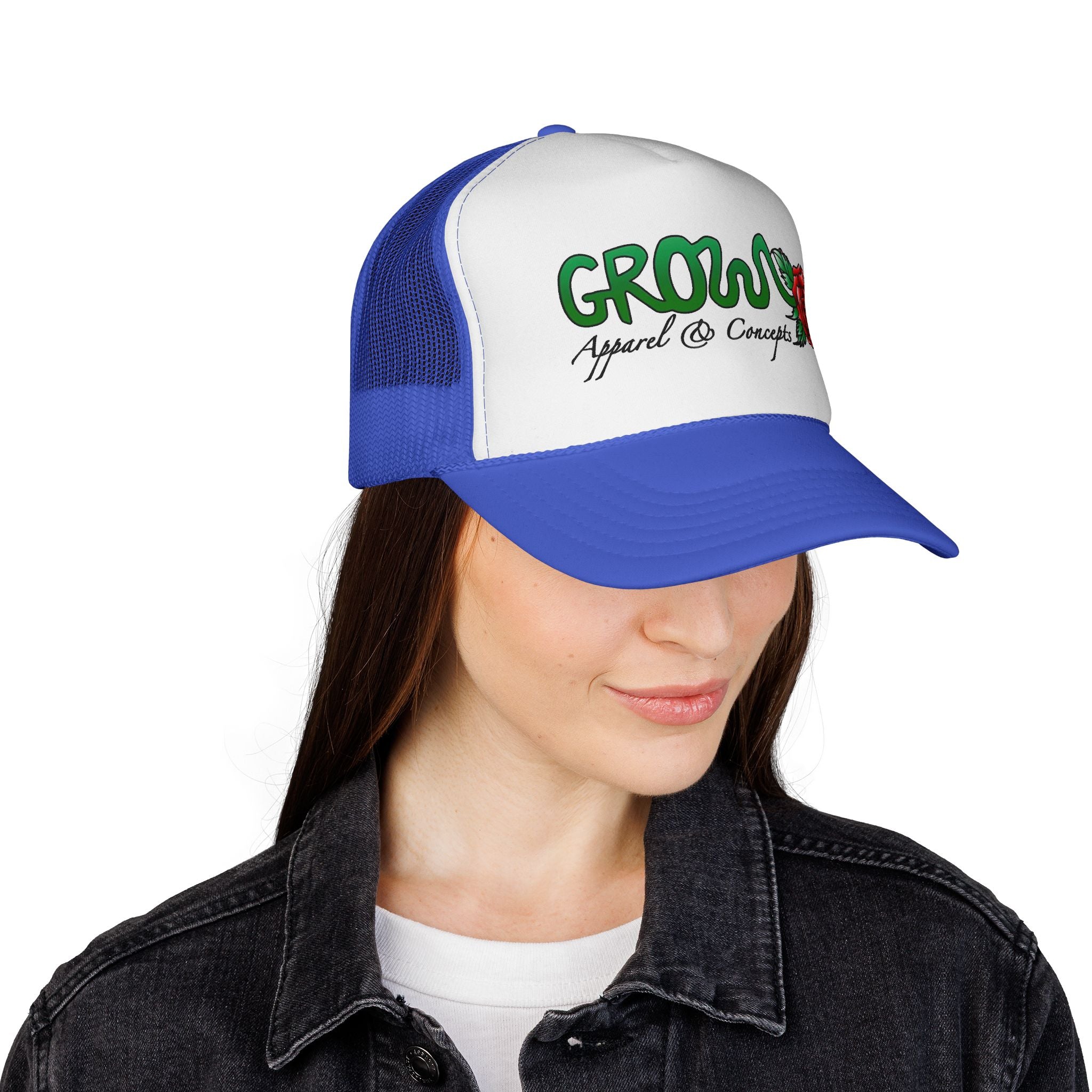 Grow’s THE ICON Trucker hat- non-embroidered streetwear hat, snapback, 20 flat