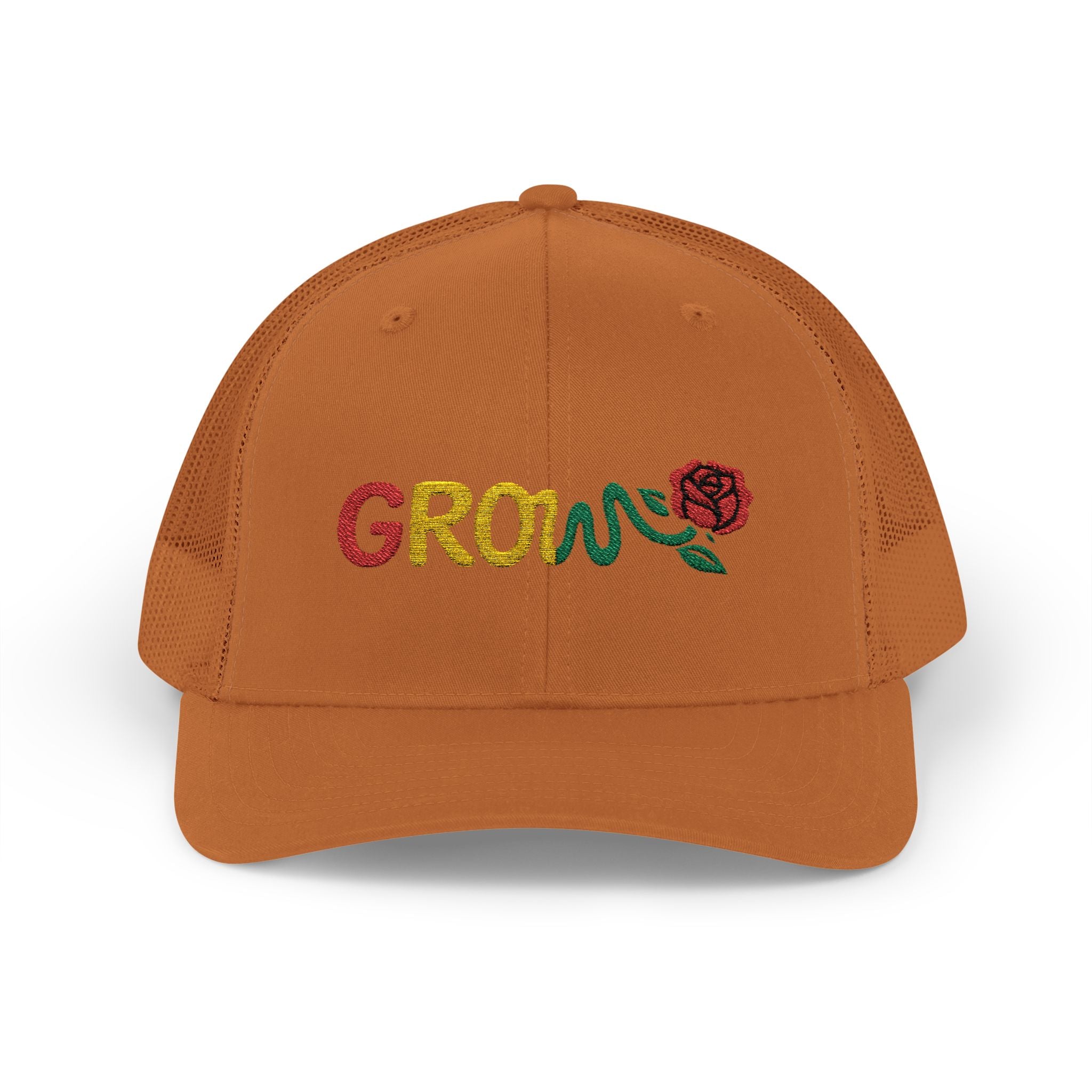Grow Clothing™ Embroidered Rasta Snapback Trucker Hat - Good Quality - Positive Streetwear