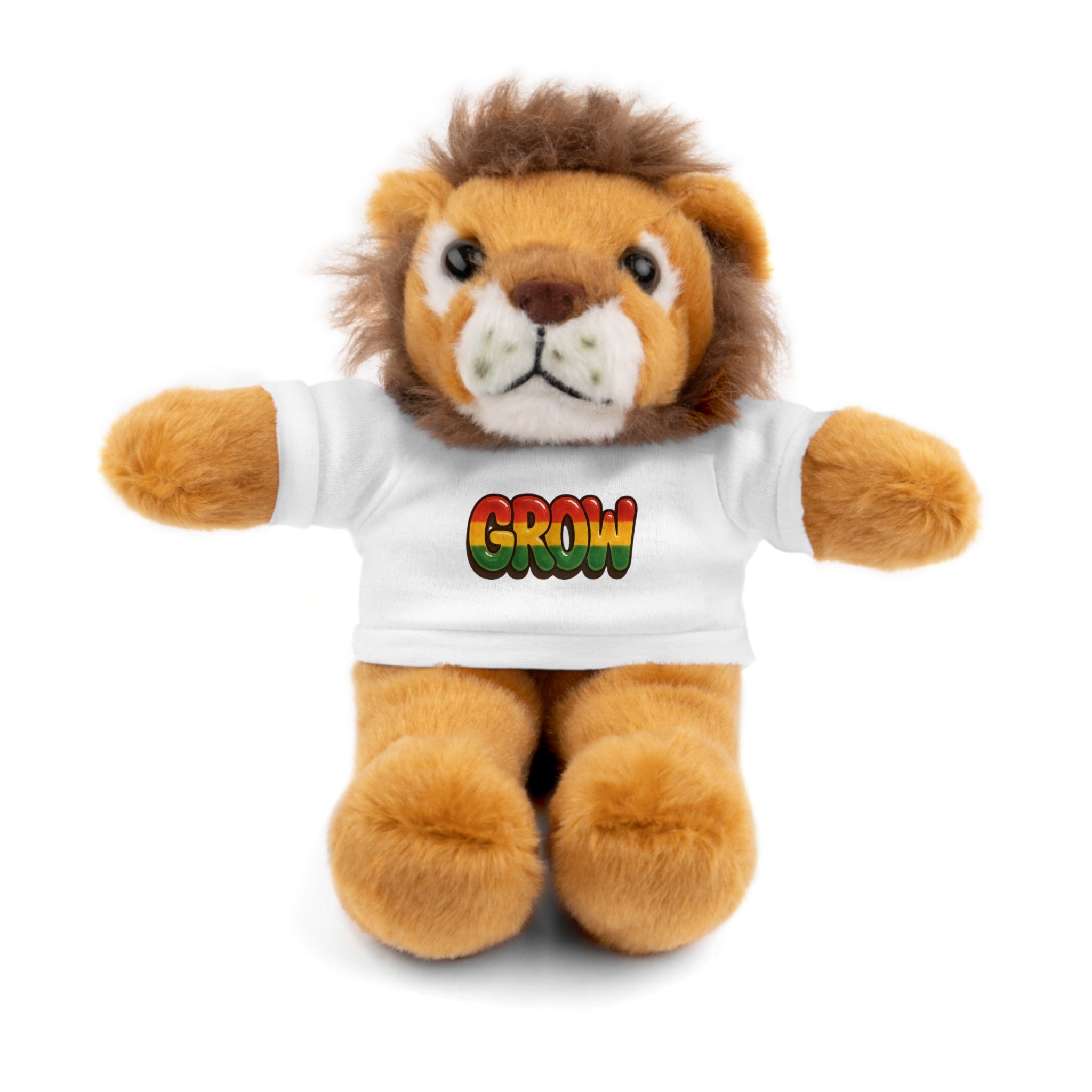 Grow Clothing™ - Rasta Bubble Shirt on your favorite Stuffed Animal, Cute Plush Toy, Gift for Kids, Motivational Bear, Birthday Present, Huggable Friend, Inspiring Decor