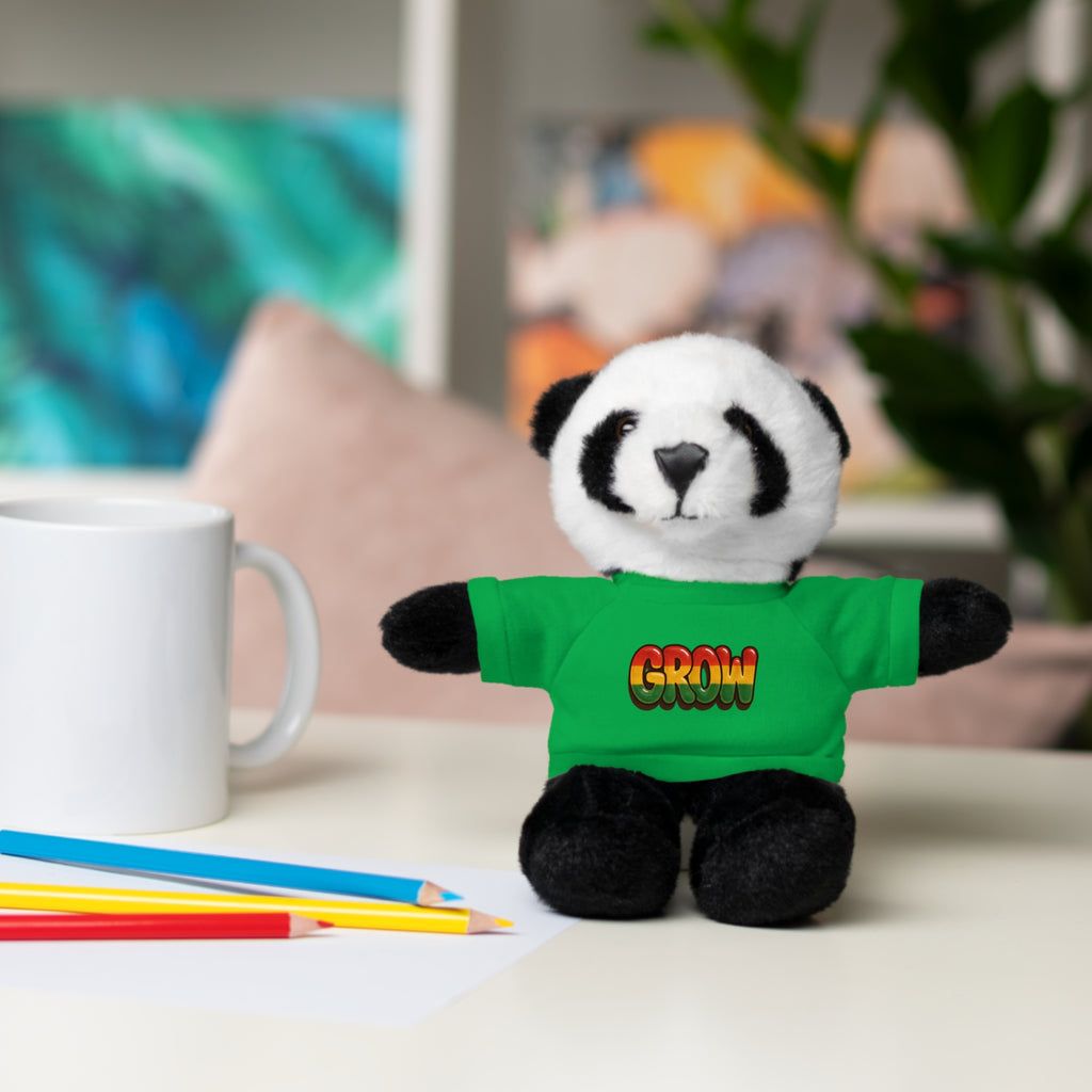 Grow Clothing™ - Rasta Bubble Shirt on your favorite Stuffed Animal, Cute Plush Toy, Gift for Kids, Motivational Bear, Birthday Present, Huggable Friend, Inspiring Decor