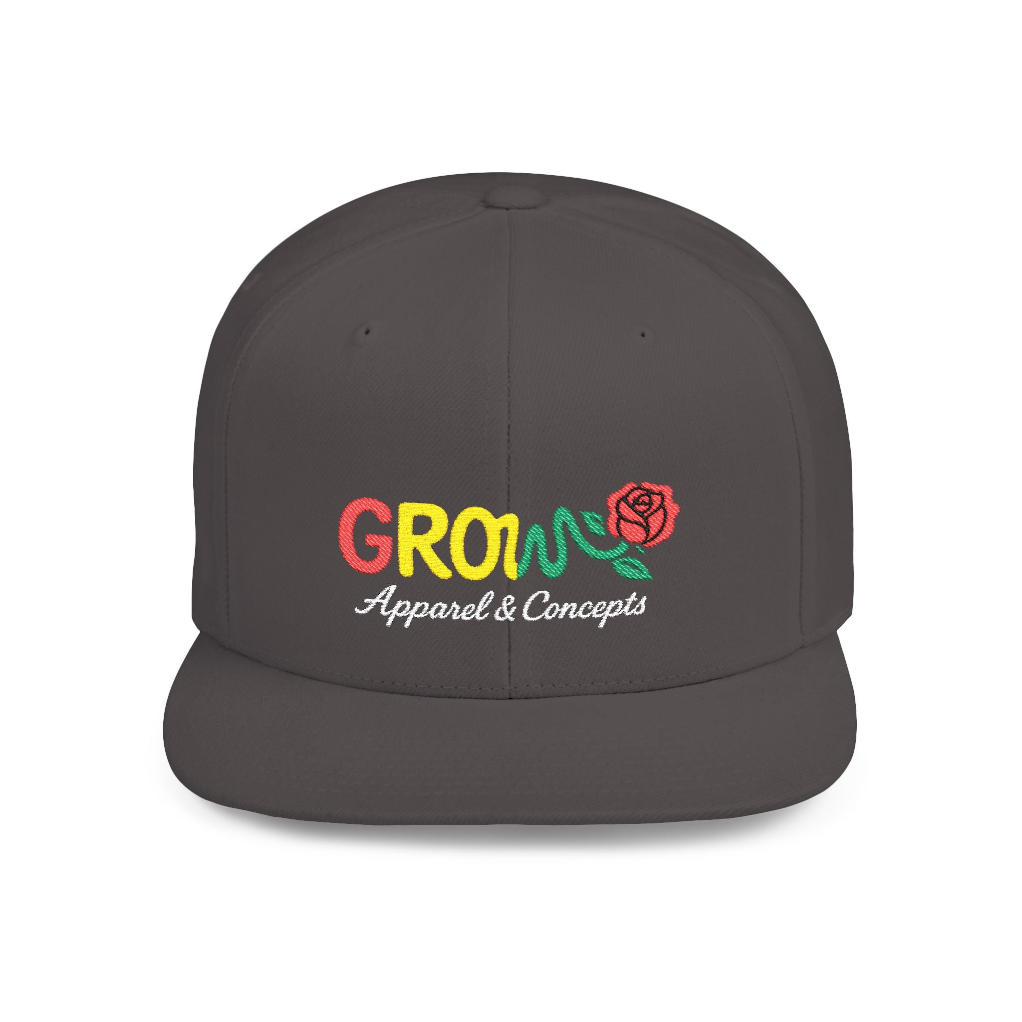 Grow Clothing™ Famous Embroidered UNISEX Flat Bill Snapback Cap style + comfort
