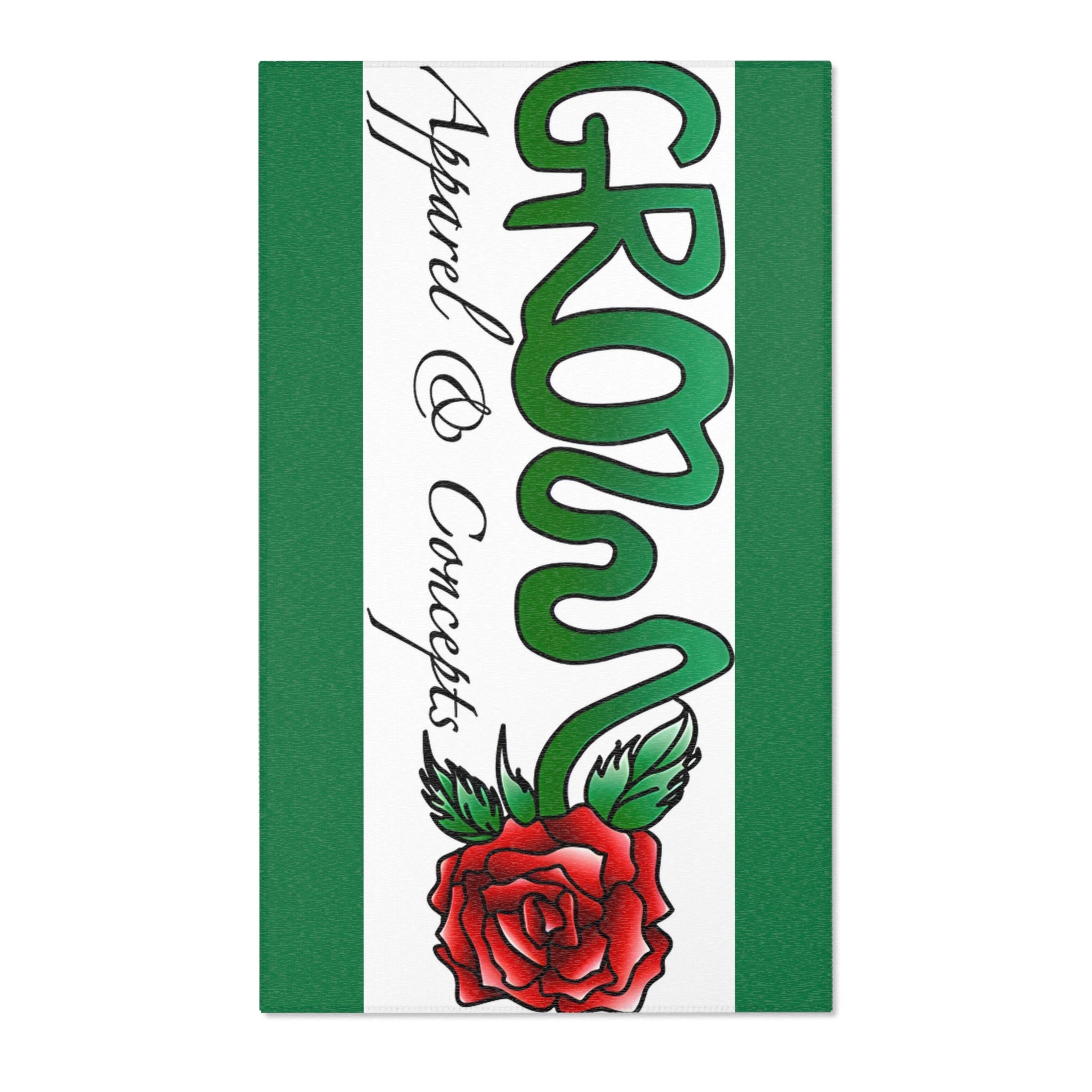 Grow’s Official Area Rug - 6 sizes - hemmed edges and a coated backing,