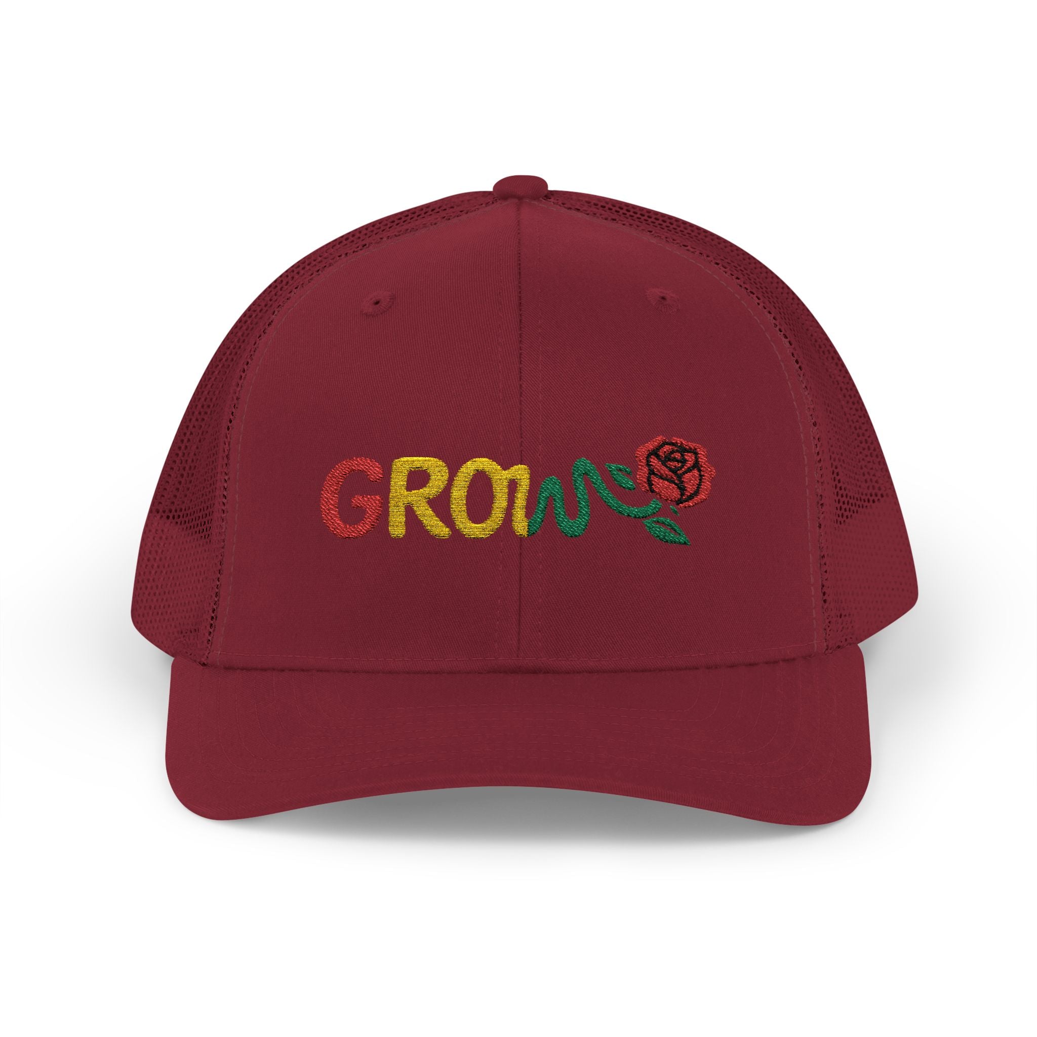 Grow Clothing™ Embroidered Rasta Snapback Trucker Hat - Good Quality - Positive Streetwear