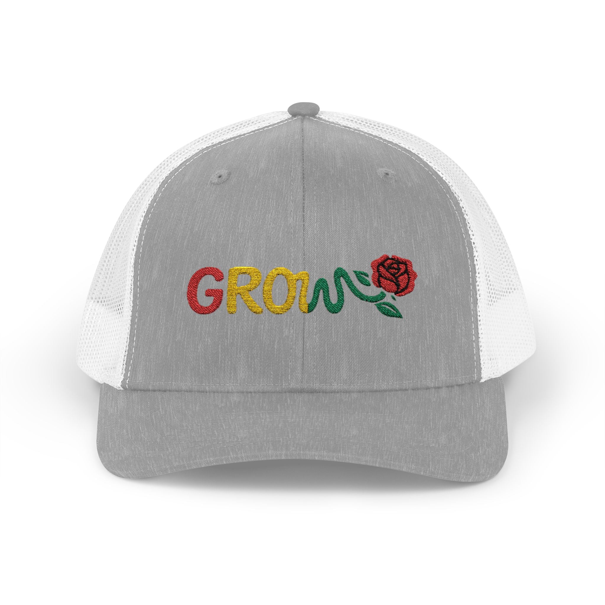 Grow Clothing™ Embroidered Rasta Snapback Trucker Hat - Good Quality - Positive Streetwear