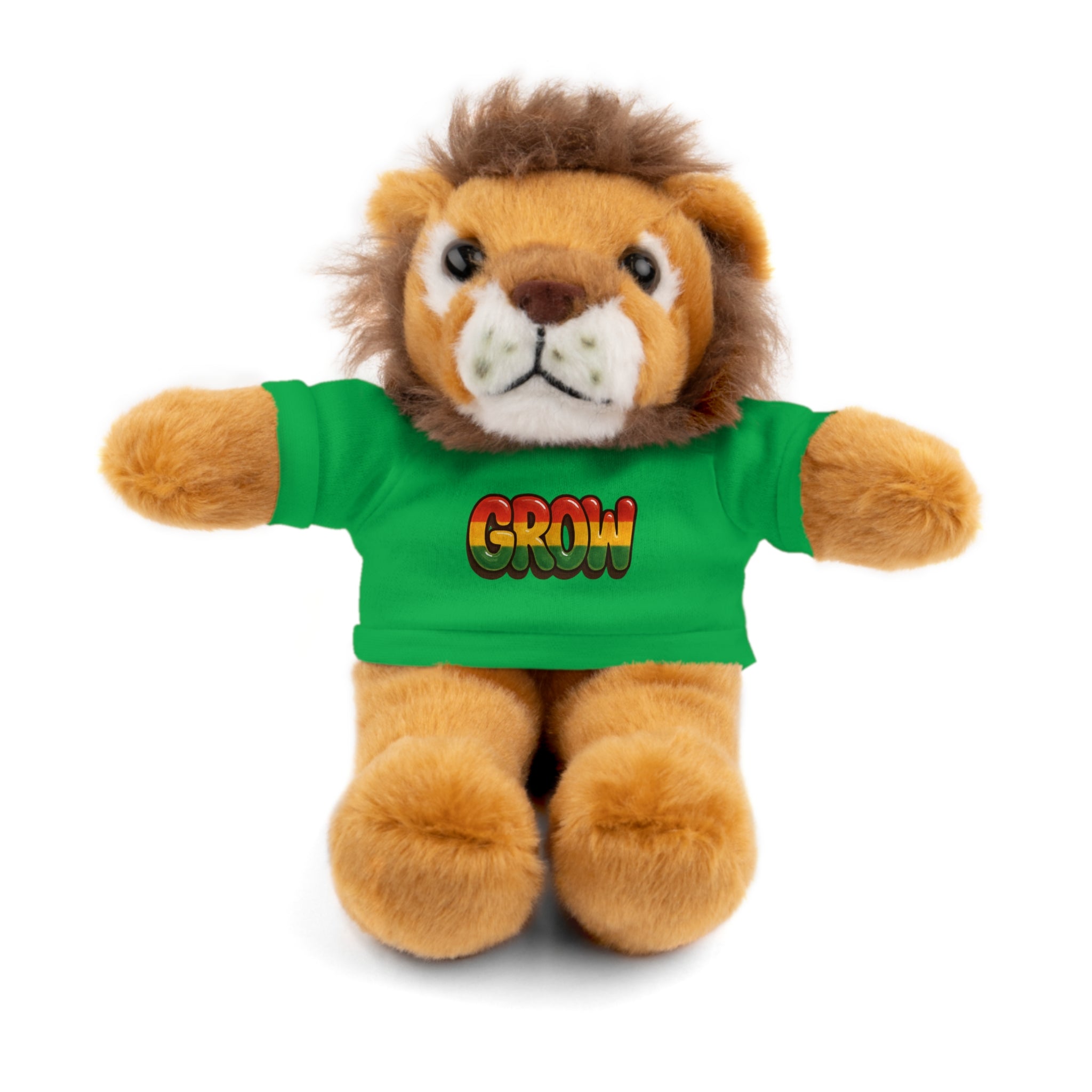 Grow Clothing™ - Rasta Bubble Shirt on your favorite Stuffed Animal, Cute Plush Toy, Gift for Kids, Motivational Bear, Birthday Present, Huggable Friend, Inspiring Decor