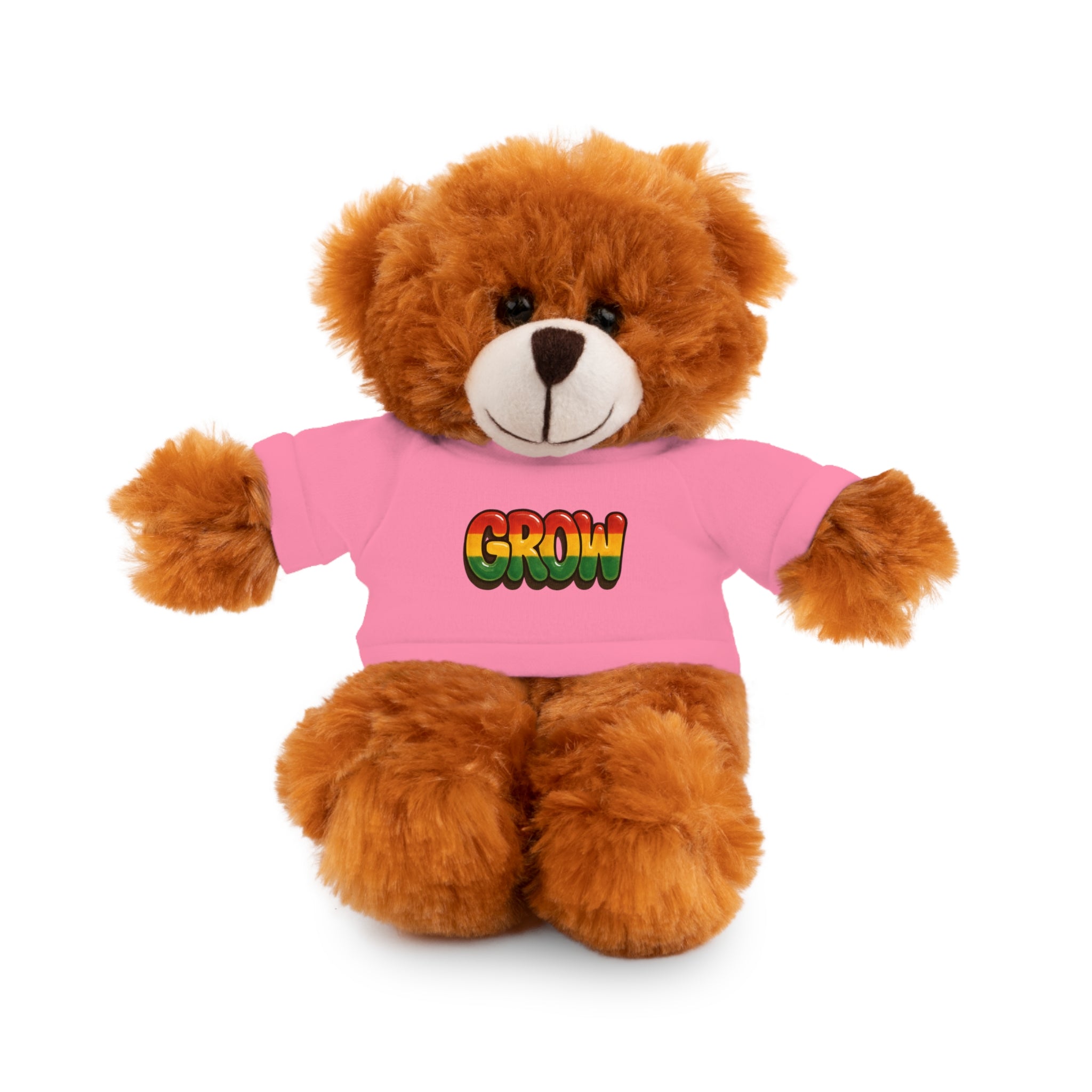 Grow Clothing™ - Rasta Bubble Shirt on your favorite Stuffed Animal, Cute Plush Toy, Gift for Kids, Motivational Bear, Birthday Present, Huggable Friend, Inspiring Decor