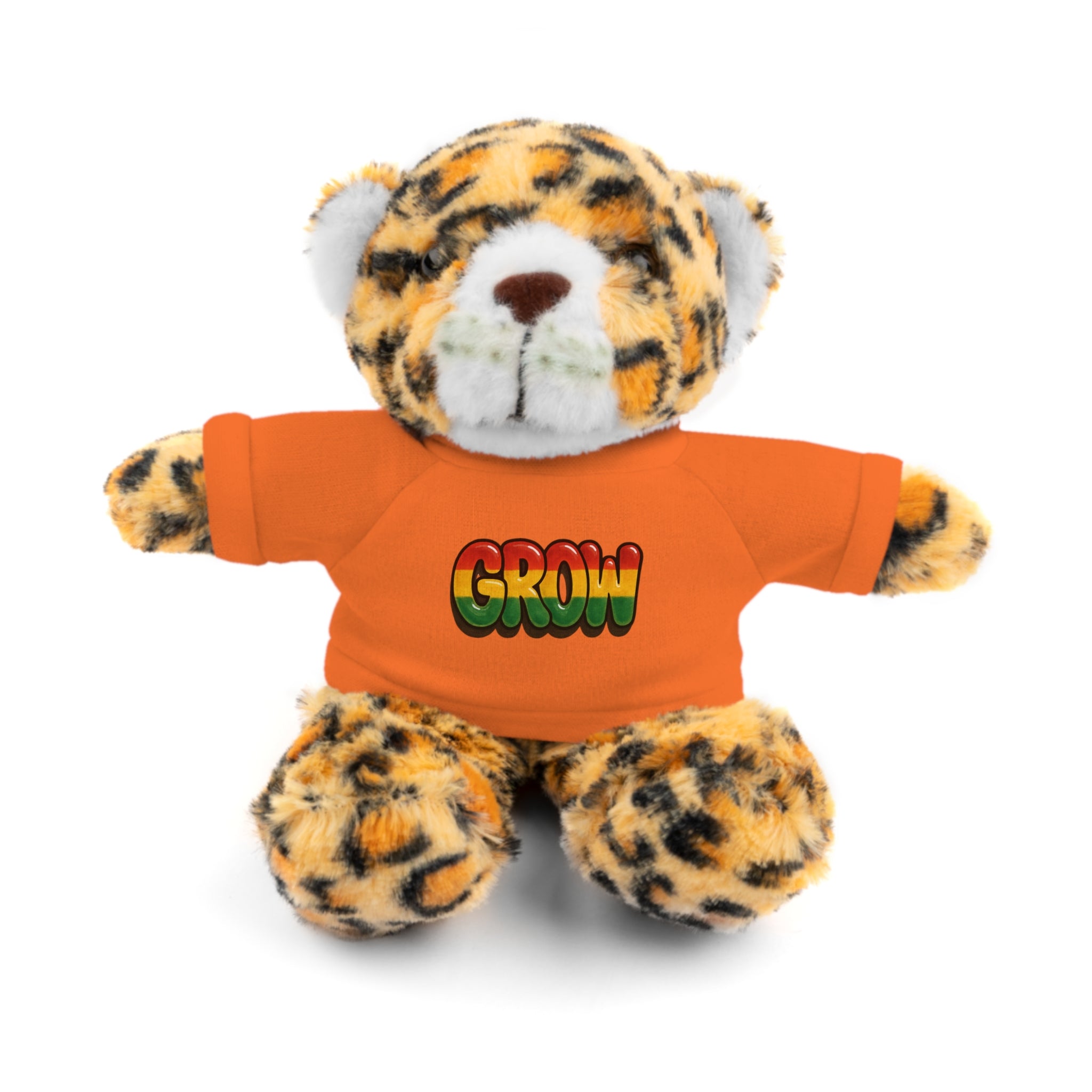 Grow Clothing™ - Rasta Bubble Shirt on your favorite Stuffed Animal, Cute Plush Toy, Gift for Kids, Motivational Bear, Birthday Present, Huggable Friend, Inspiring Decor