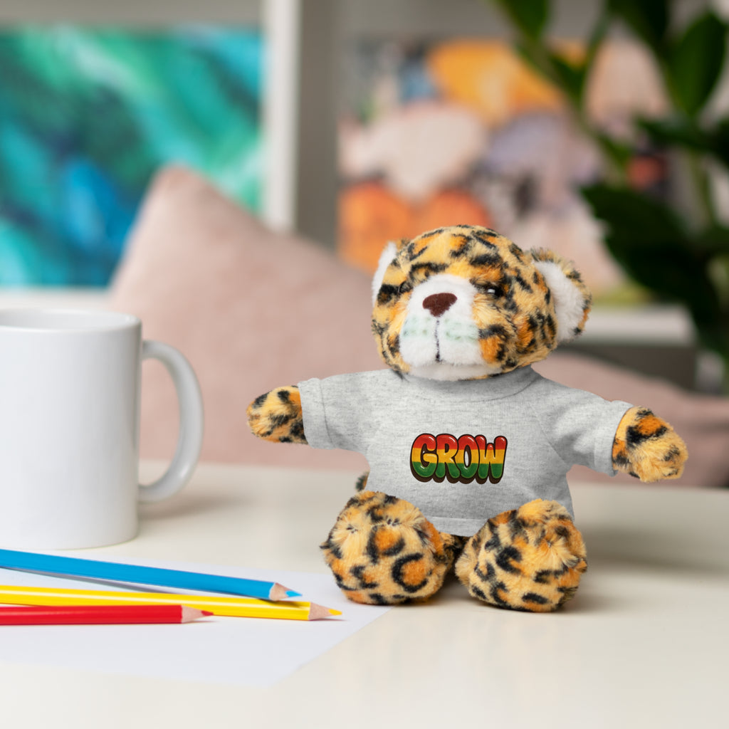 Grow Clothing™ - Rasta Bubble Shirt on your favorite Stuffed Animal, Cute Plush Toy, Gift for Kids, Motivational Bear, Birthday Present, Huggable Friend, Inspiring Decor