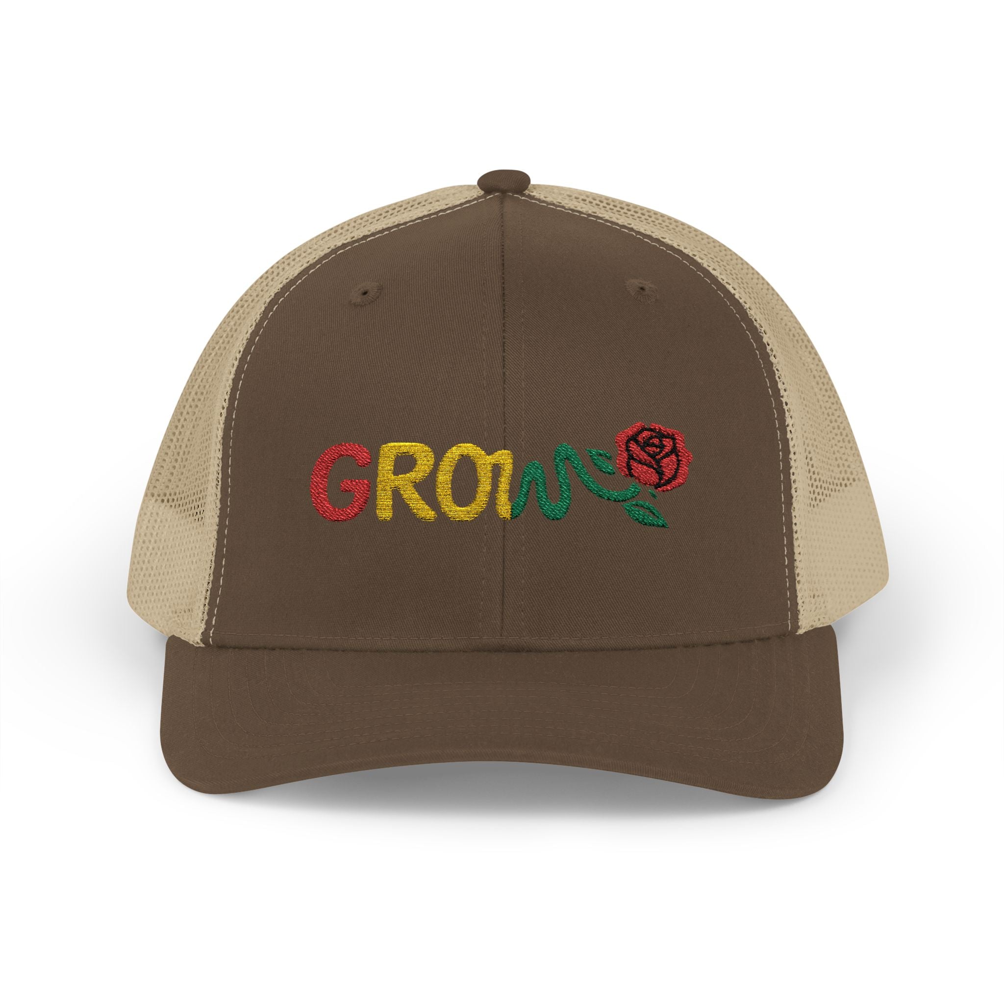 Grow Clothing™ Embroidered Rasta Snapback Trucker Hat - Good Quality - Positive Streetwear