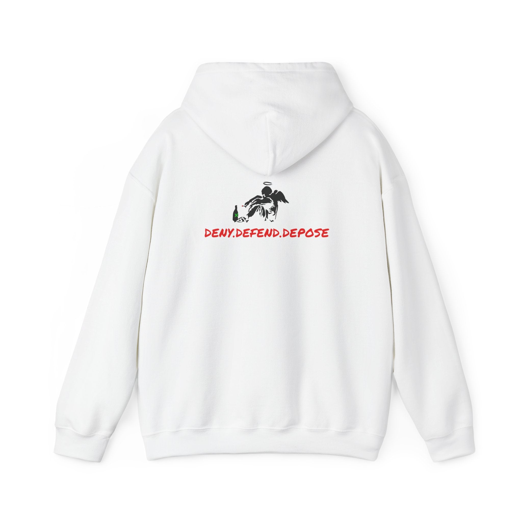 Grow Clothing™ Deny Defend Depose Hoodie, Anti CorporateGreed + Banksy Design - We are the Change - Expose the Greed Stand with the USA