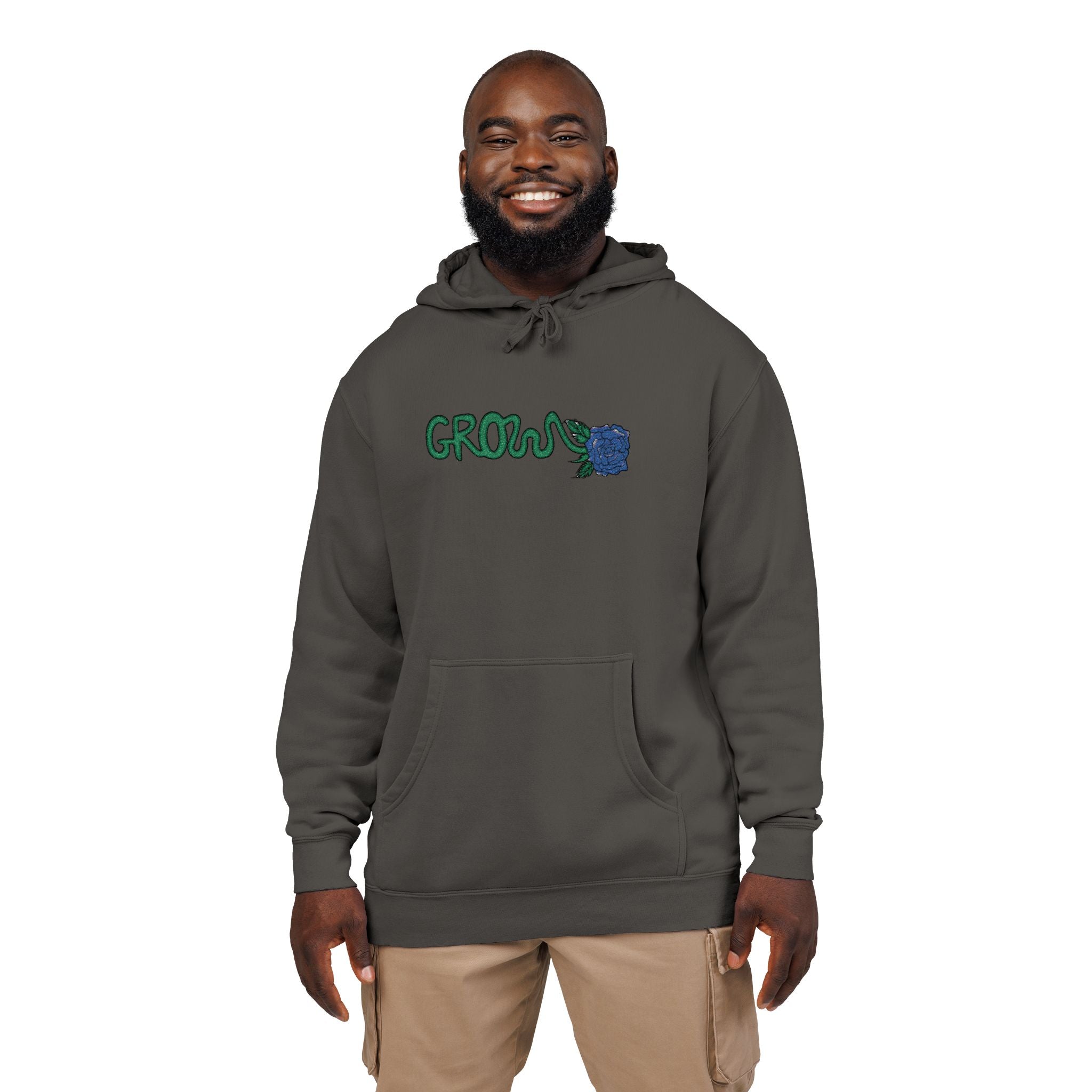 Grow Clothing™Unisex Embroidered Hoodie with Nature-Inspired Design, Cozy Streetwear, Casual Comfort, Excellent Quality
