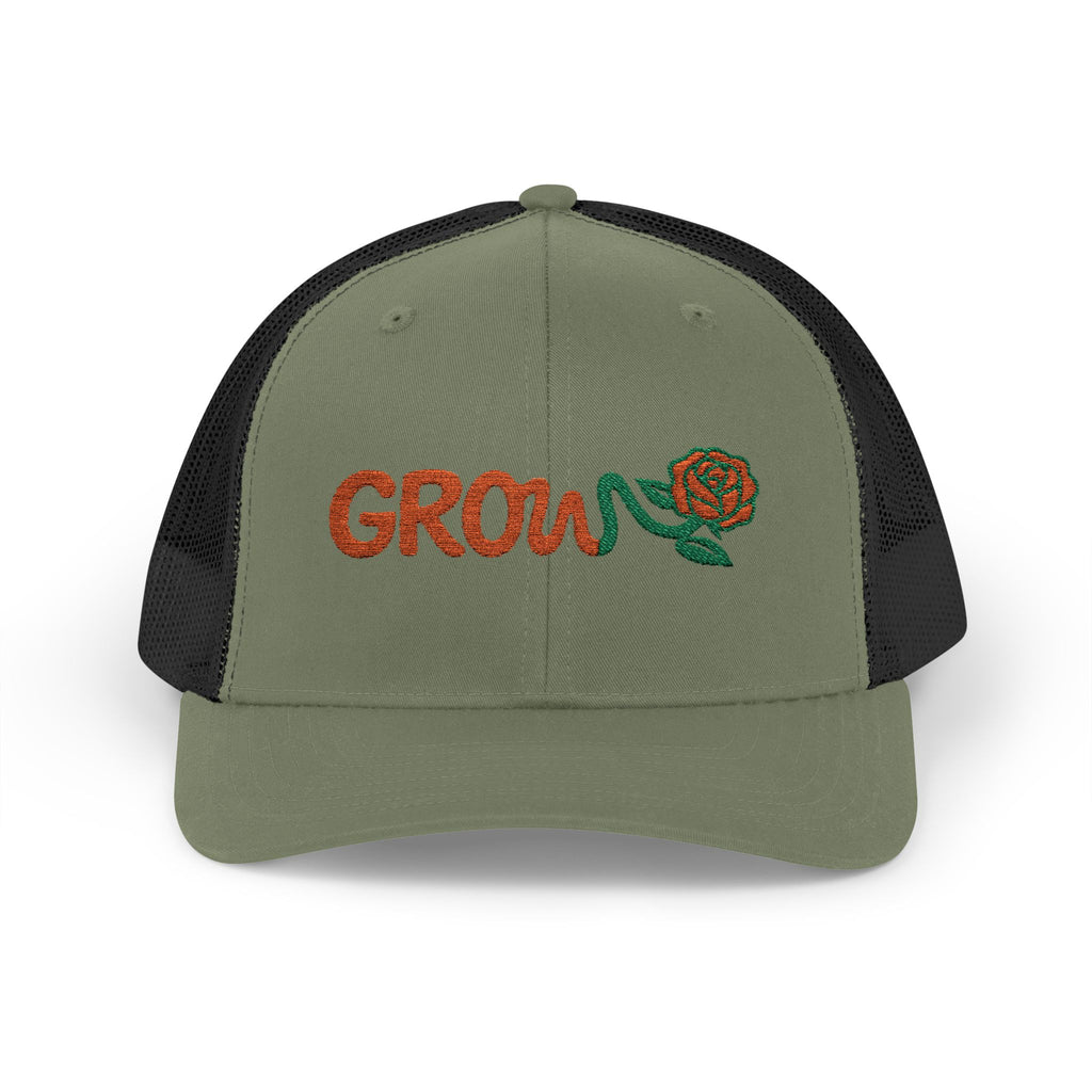 Embroidered Grow Clothing™ Snapback Trucker Cap | Adjustable Hat positive streetwear - the grow clothing - unisex