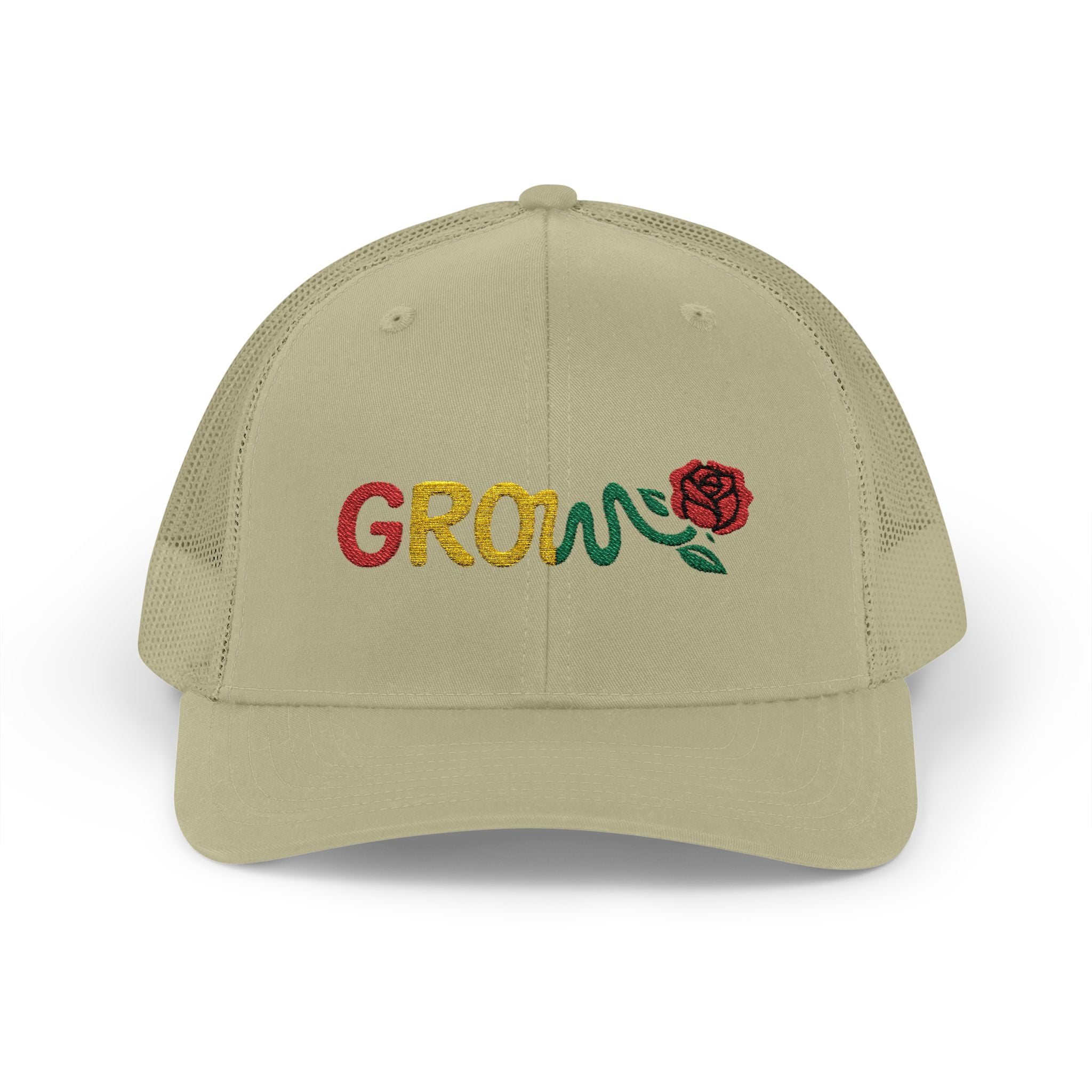 Grow Clothing™ Embroidered Rasta Snapback Trucker Hat - Good Quality - Positive Streetwear