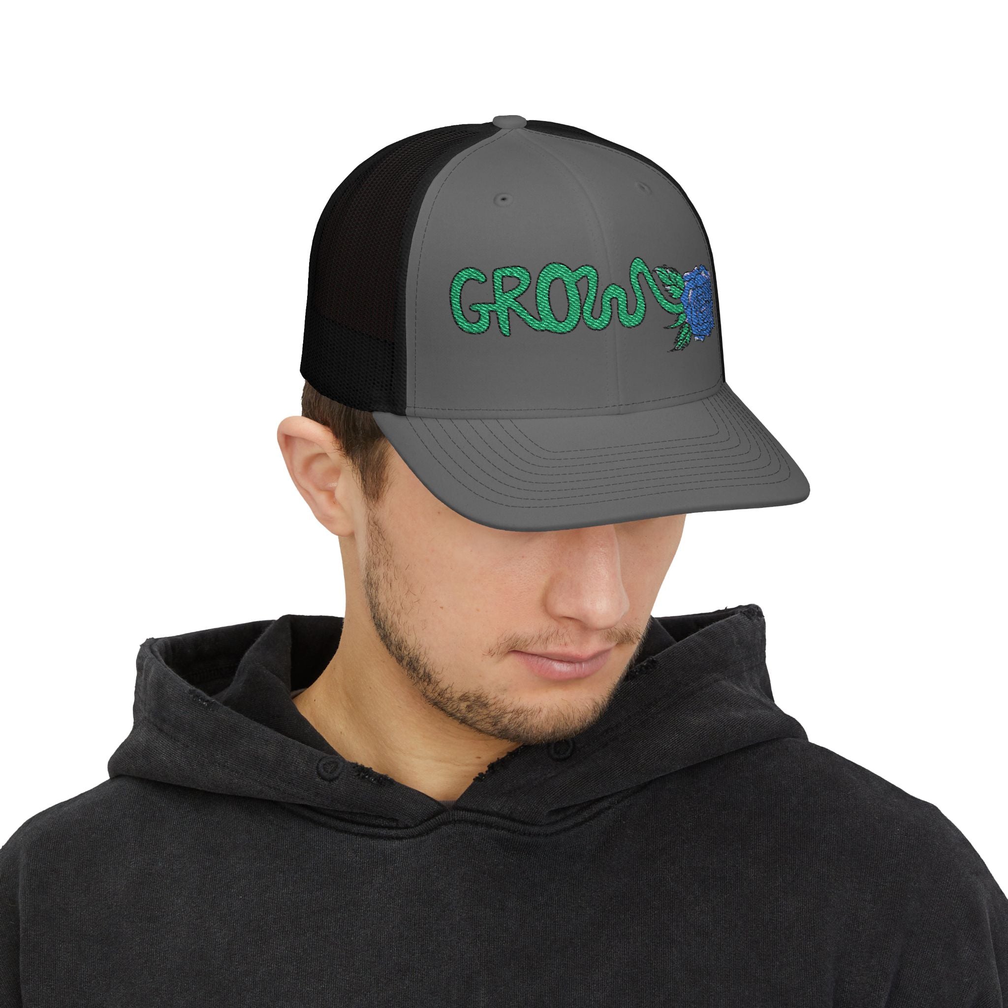 Embroidered Grow Clothing™Snapback Trucker Cap - positive streetwear - the grow clothing