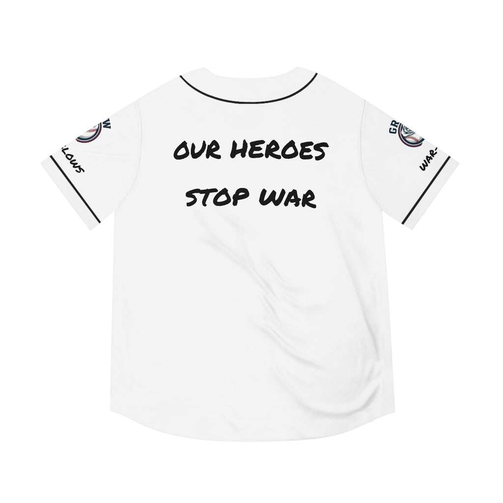 Grow Baseball Jersey - Heroes Stop War-War Blows-Positive Streetwear w/a message